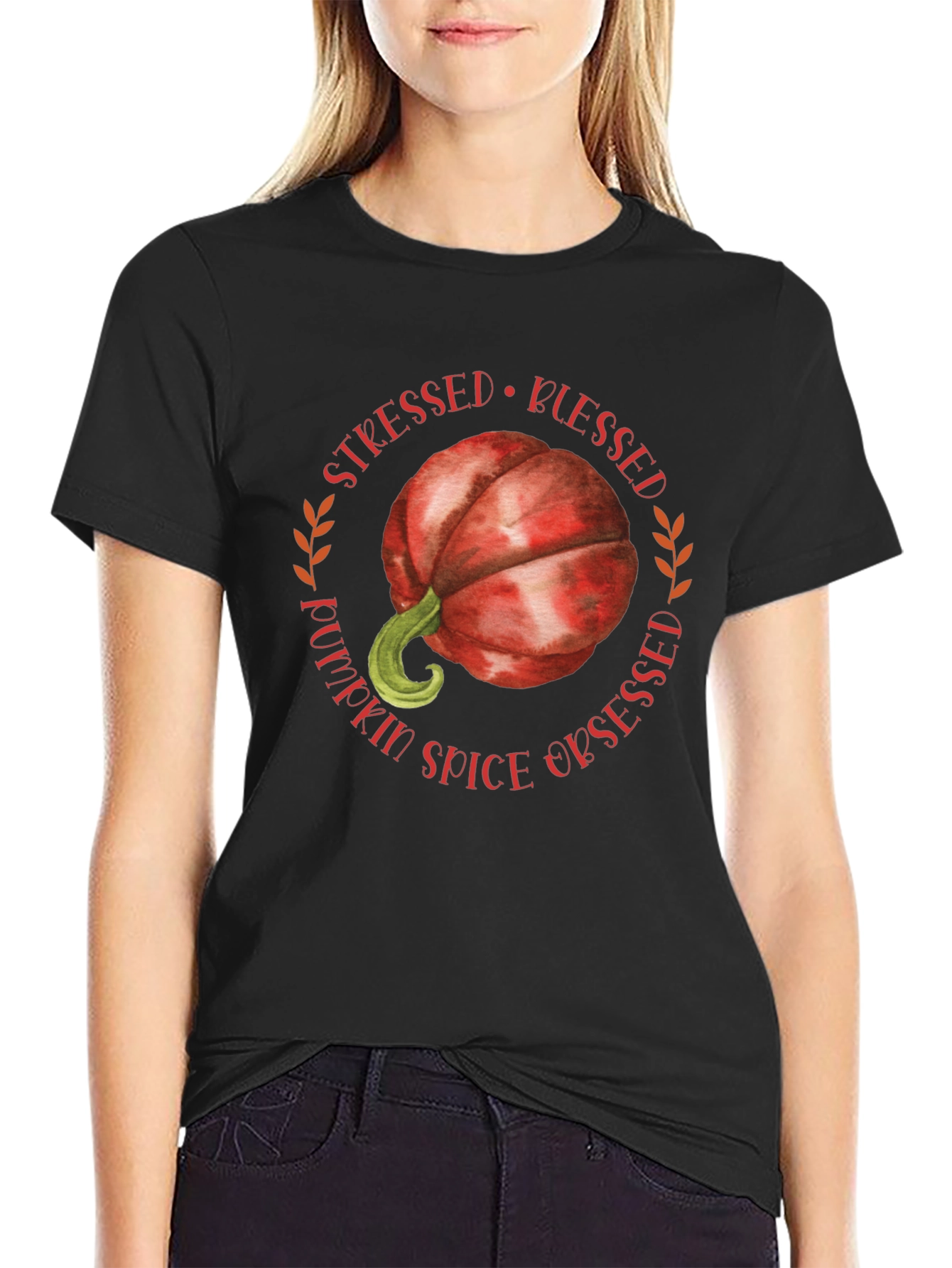 Stressed Blessed Pumpkin Spice Obsessed T-Shirt