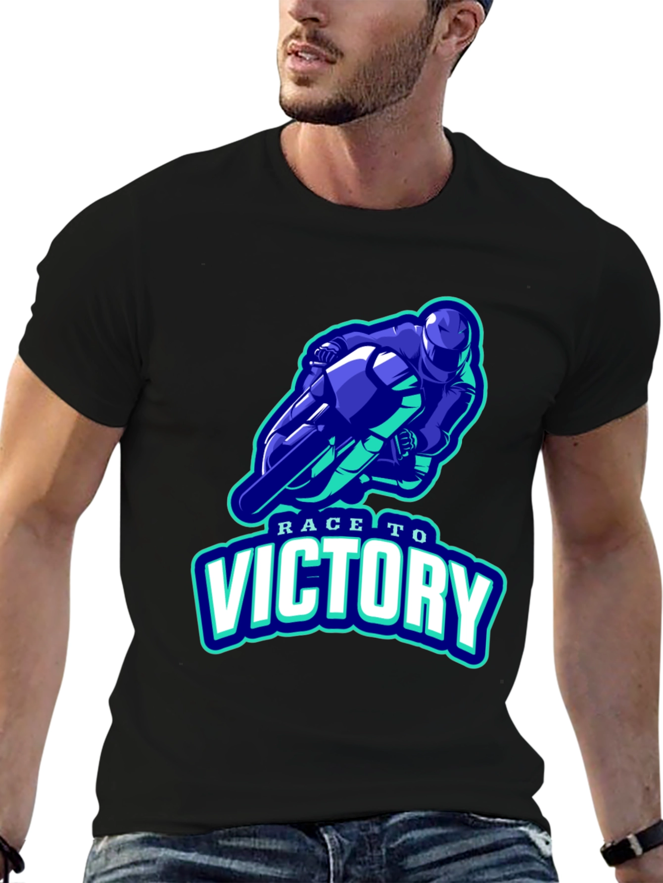 Race to Victory Graphic T-Shirt - Black