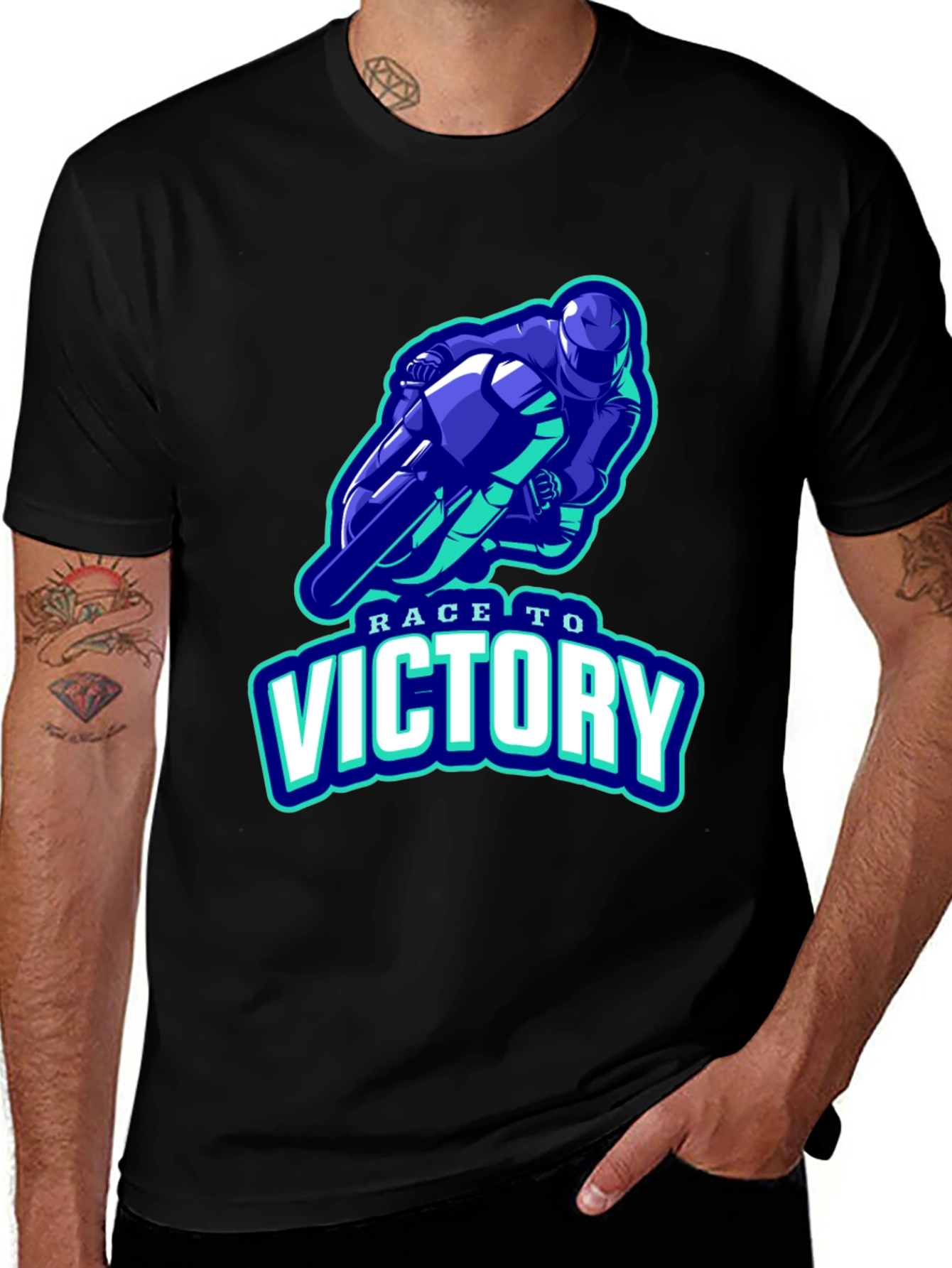 Race to Victory Graphic T-Shirt - Black