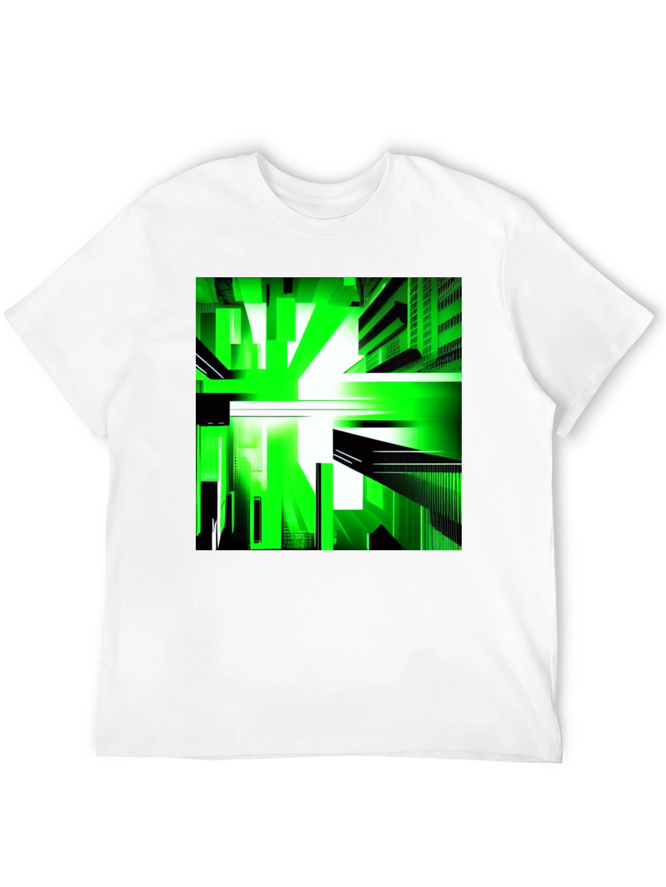 Abstract Green Cityscape Graphic Tee
