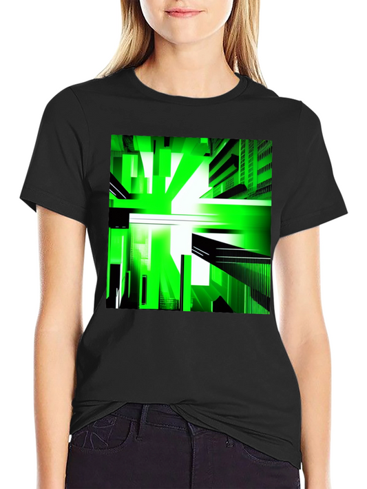 Abstract Green Cityscape Graphic Tee