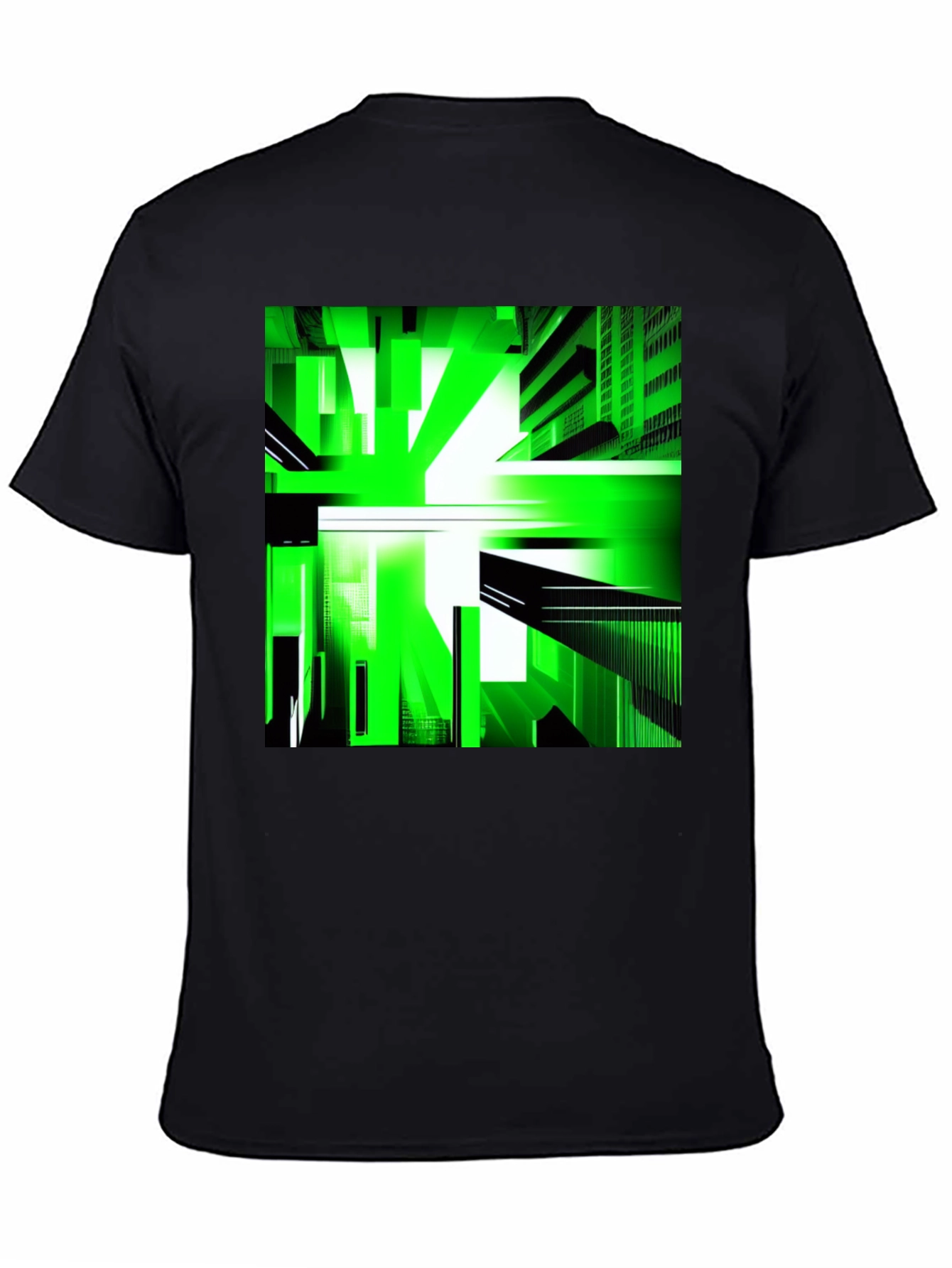 Abstract Green Cityscape Graphic Tee