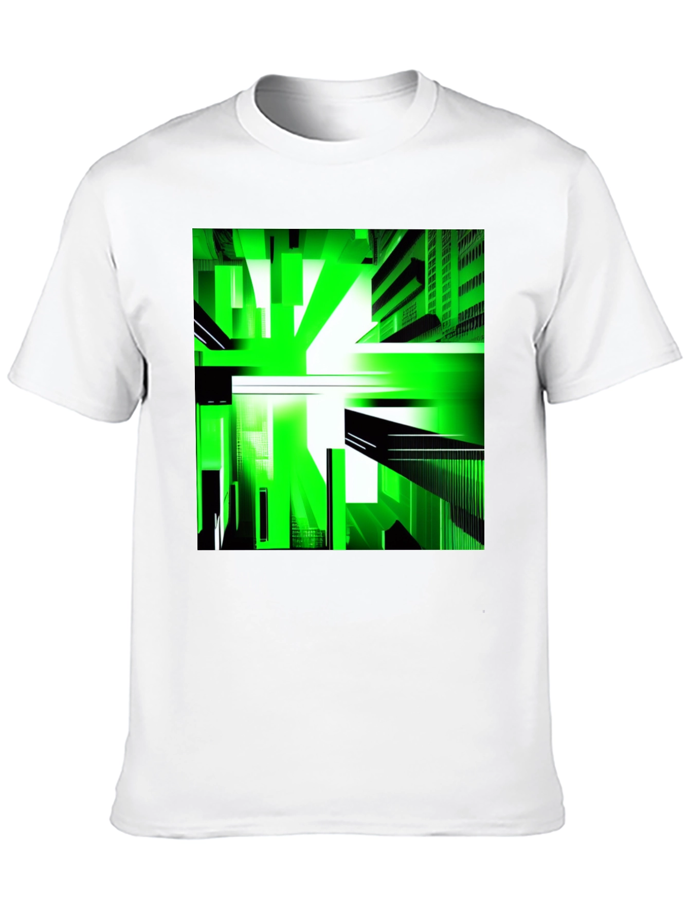 Abstract Green Cityscape Graphic Tee