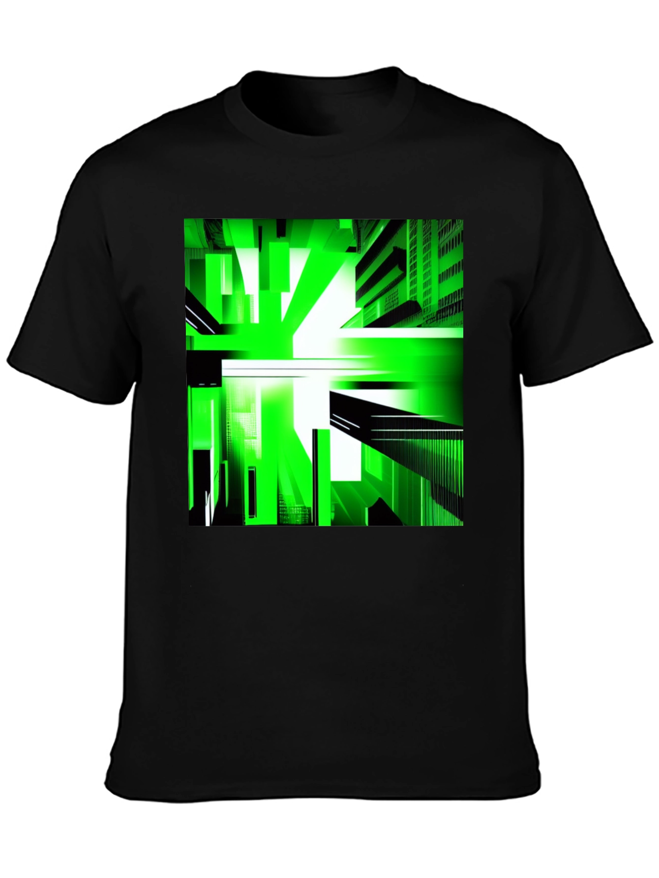 Abstract Green Cityscape Graphic Tee