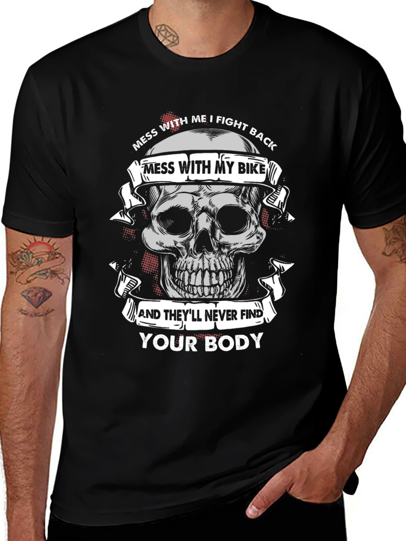 Skull Bike Graphic Tee: Dont Mess With My Bike!