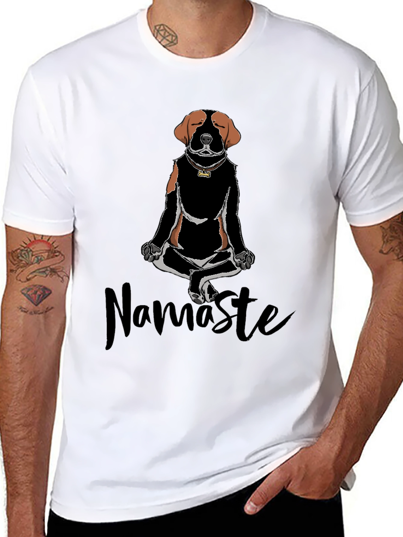 Namaste Dog Meditation T-Shirt