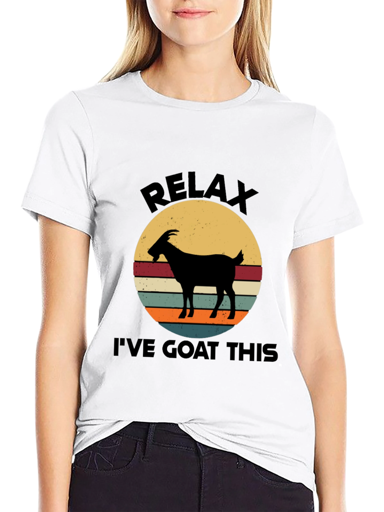 Relax Ive Goat This Black Graphic Tee