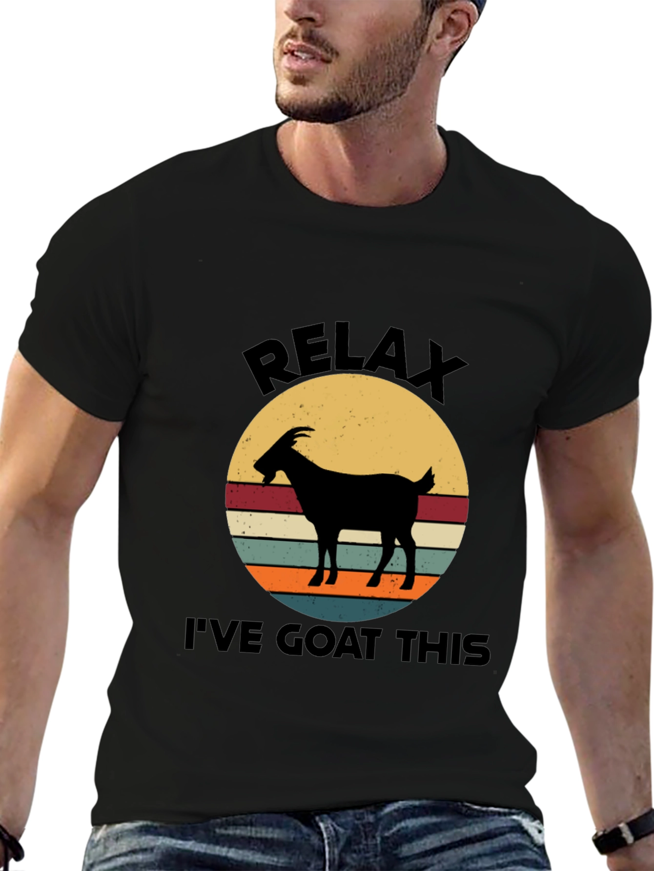 Relax Ive Goat This Black Graphic Tee