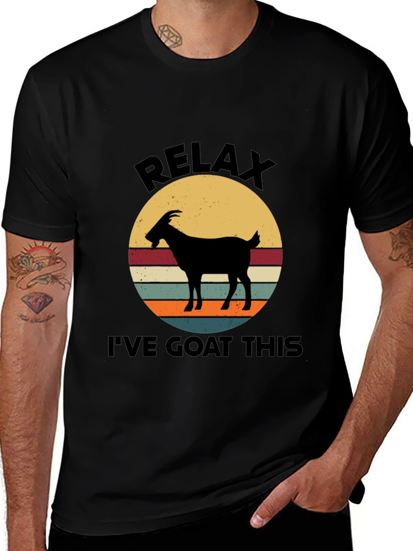 Relax Ive Goat This Black Graphic Tee