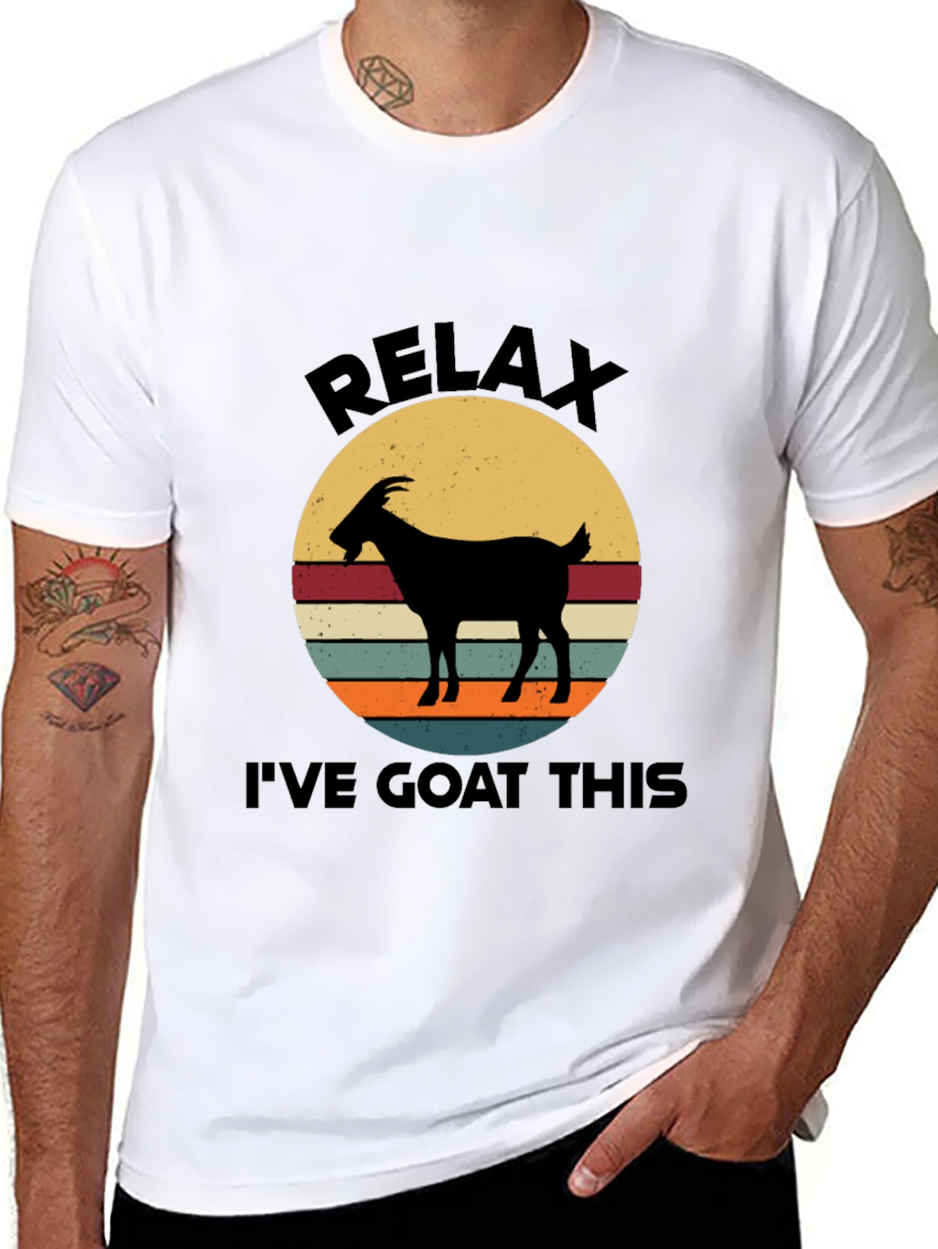 Relax Ive Goat This Black Graphic Tee