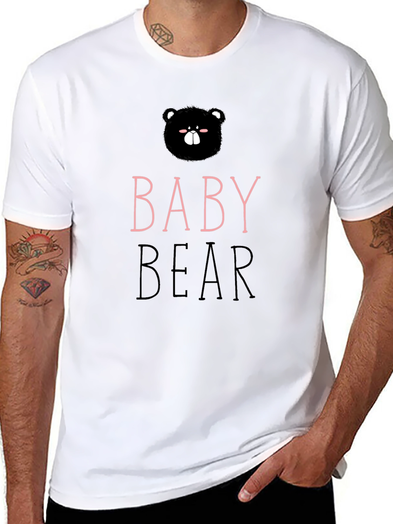 Baby Bear Graphic Tee - Cute Black Shirt