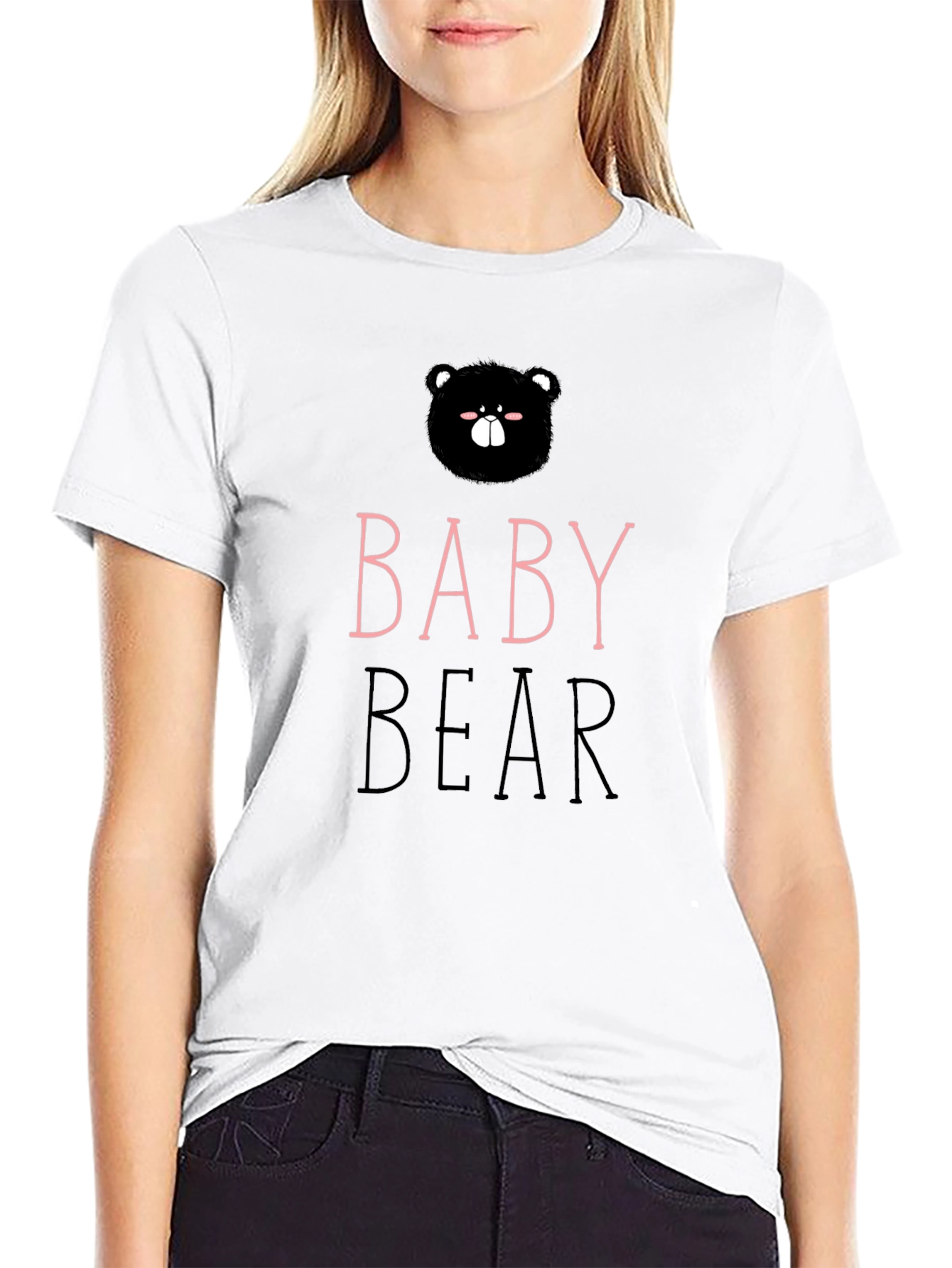 Baby Bear Graphic Tee - Cute Black Shirt
