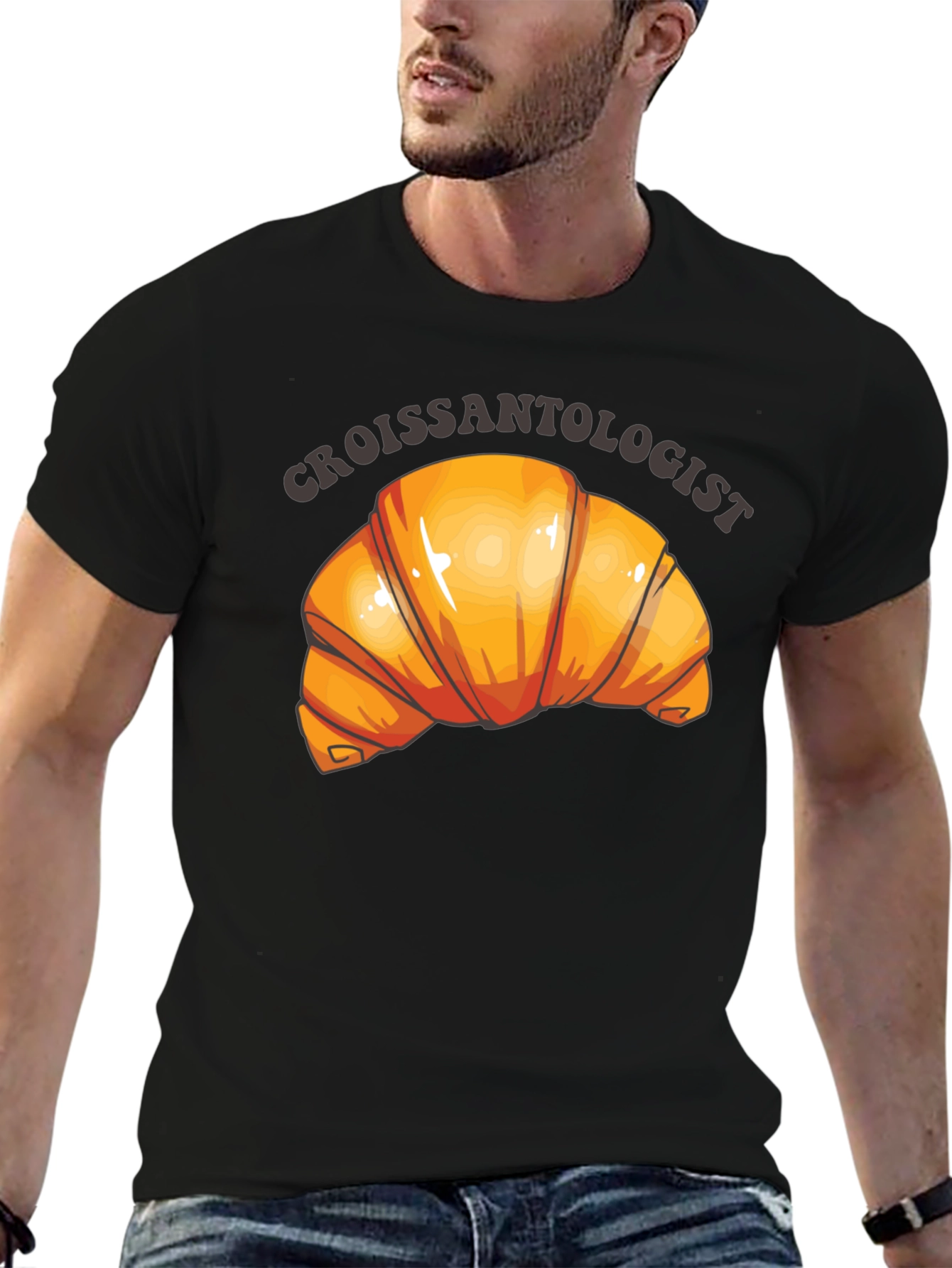 Croissantologist Black Graphic Tee