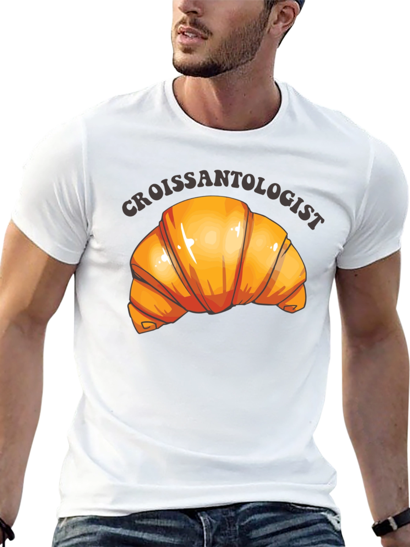 Croissantologist Black Graphic Tee