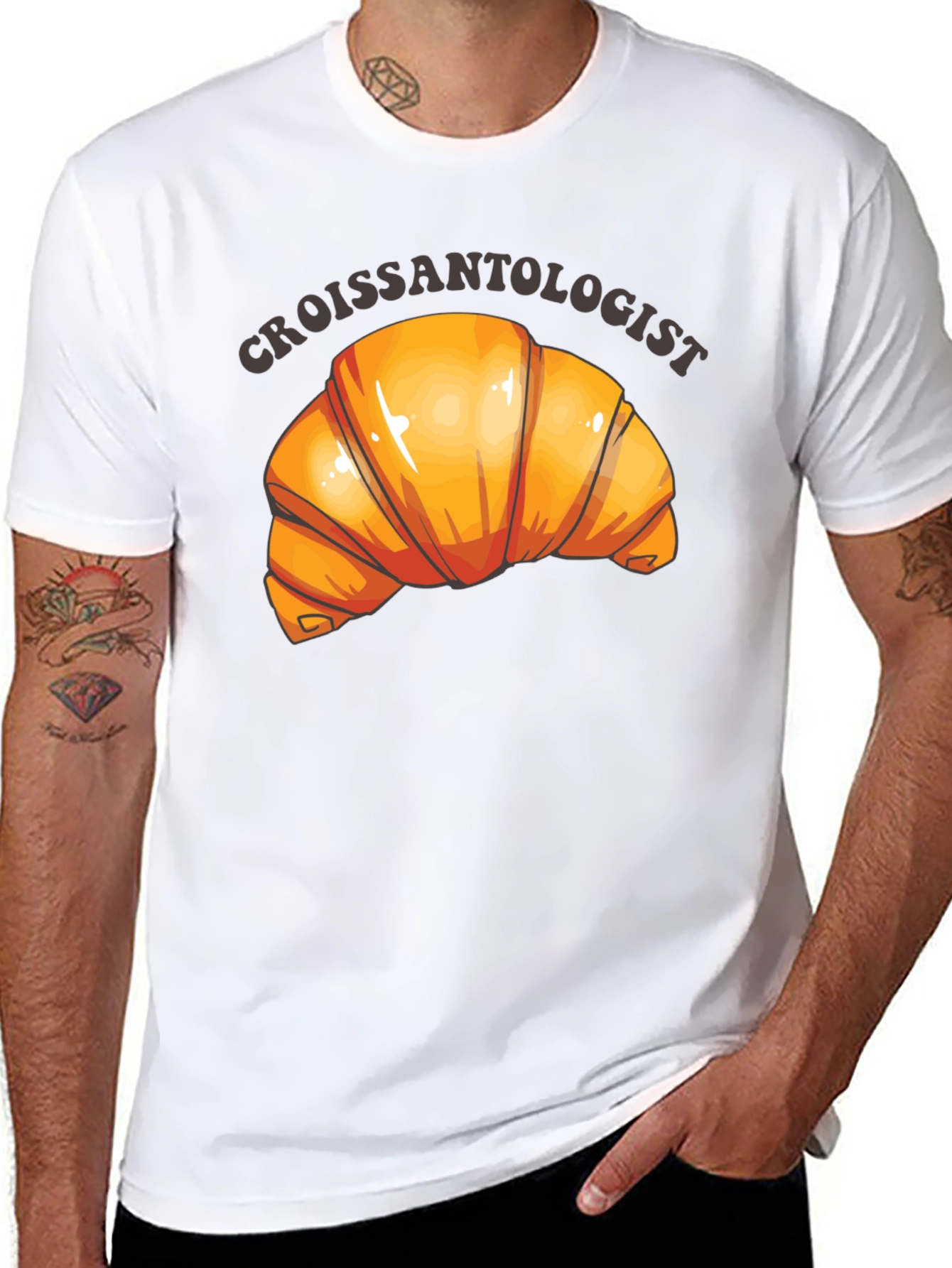 Croissantologist Black Graphic Tee