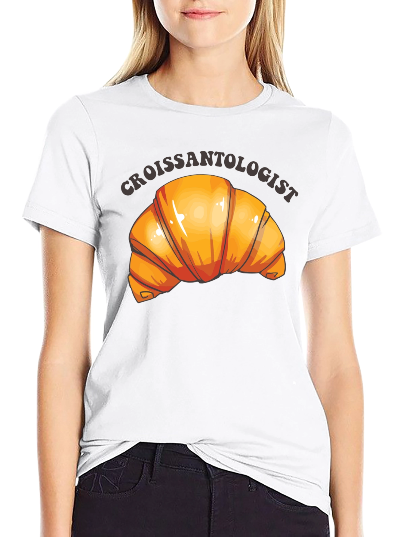 Croissantologist Black Graphic Tee