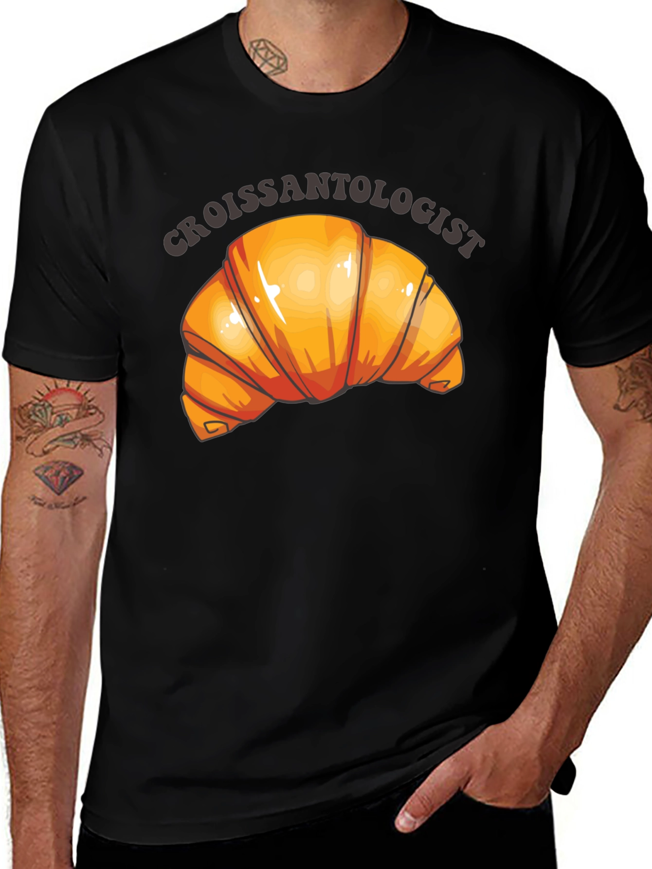 Croissantologist Black Graphic Tee