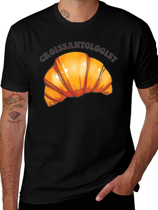 Croissantologist Black Graphic Tee