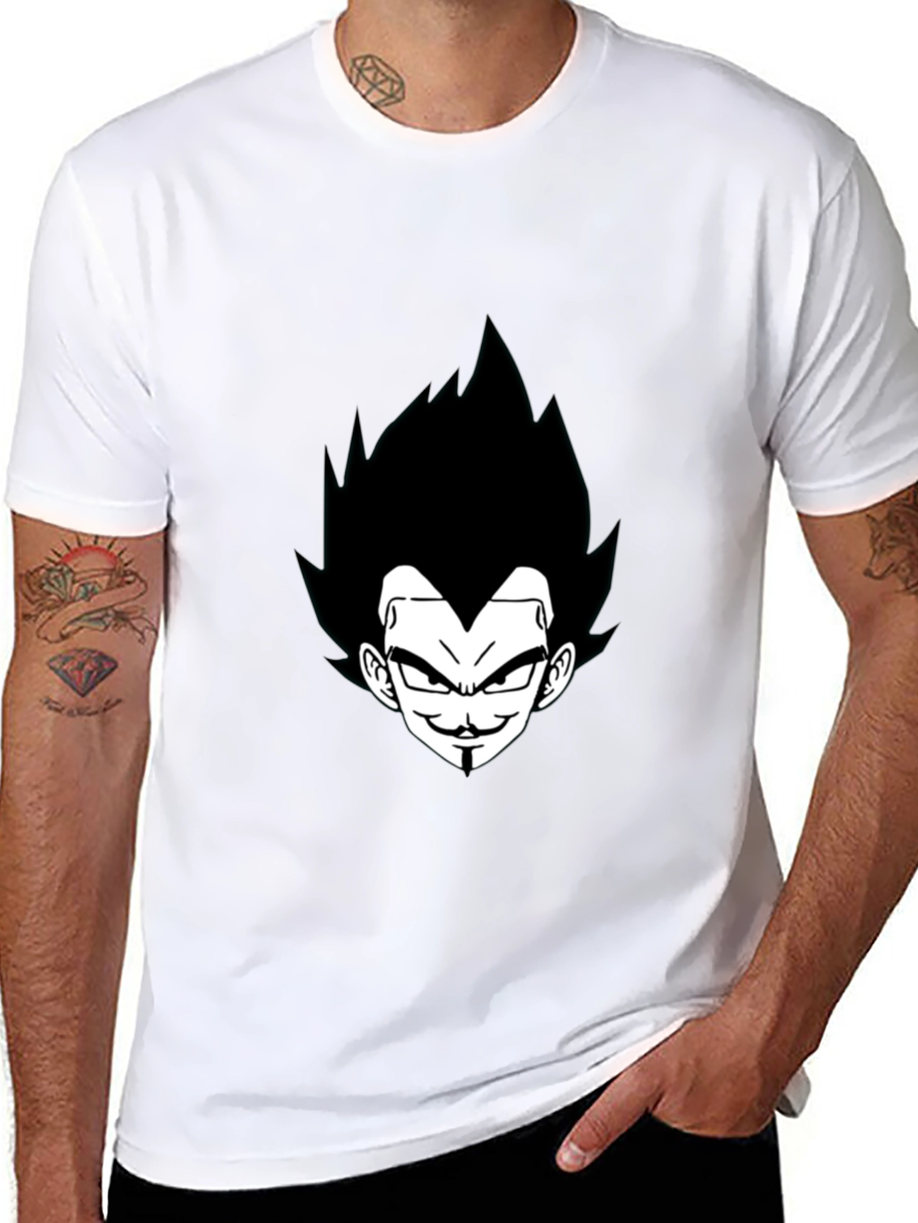 Vegeta Graphic Tee - Black Anime Shirt