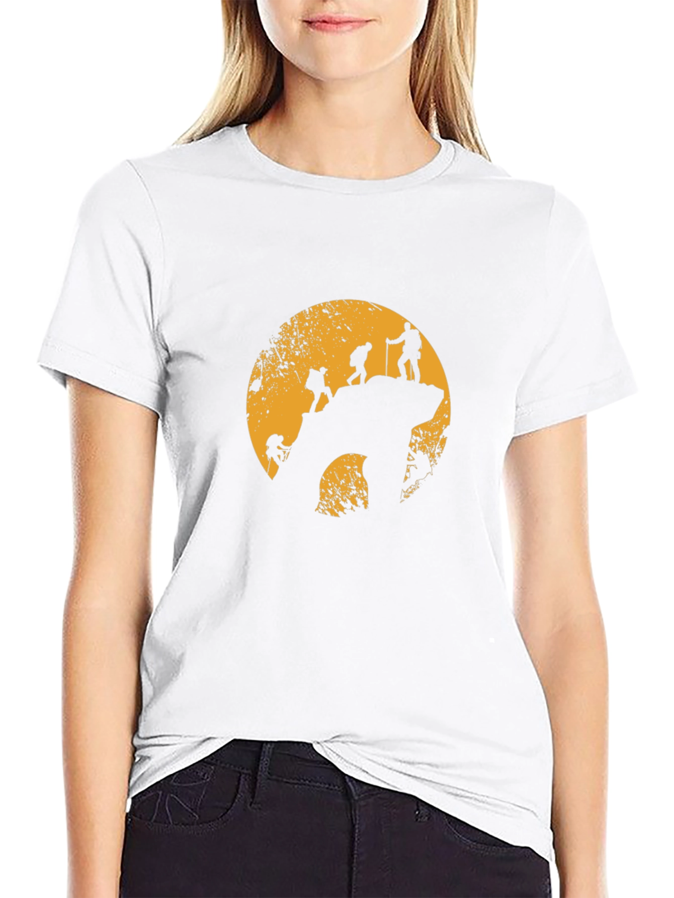 Mountain Climbing Silhouette Graphic T-Shirt
