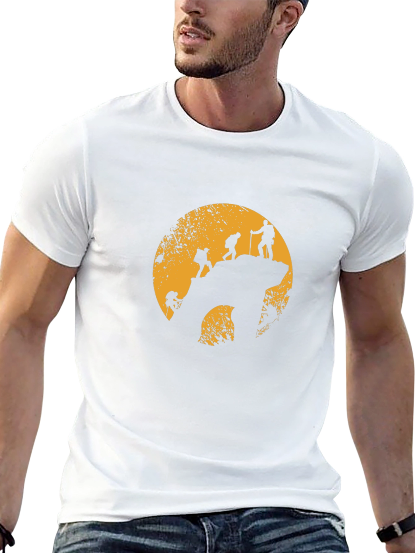 Mountain Climbing Silhouette Graphic T-Shirt