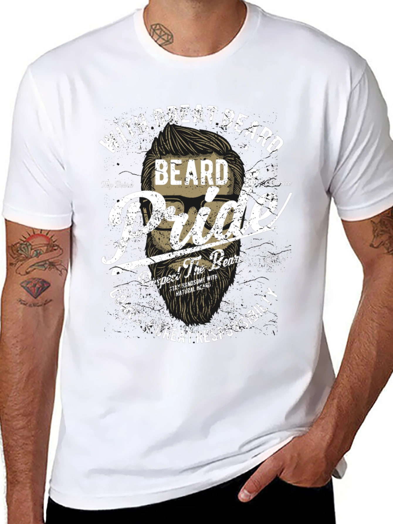 Beard Pride Graphic Tee - Great Beard Responsibility
