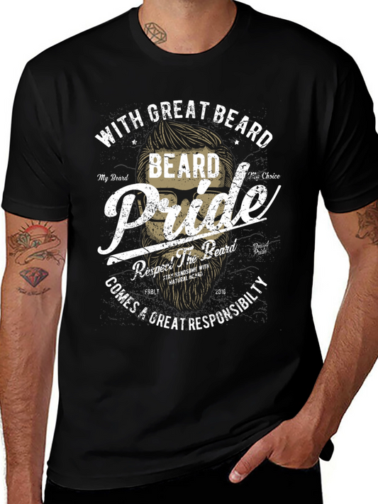 Beard Pride Graphic Tee - Great Beard Responsibility