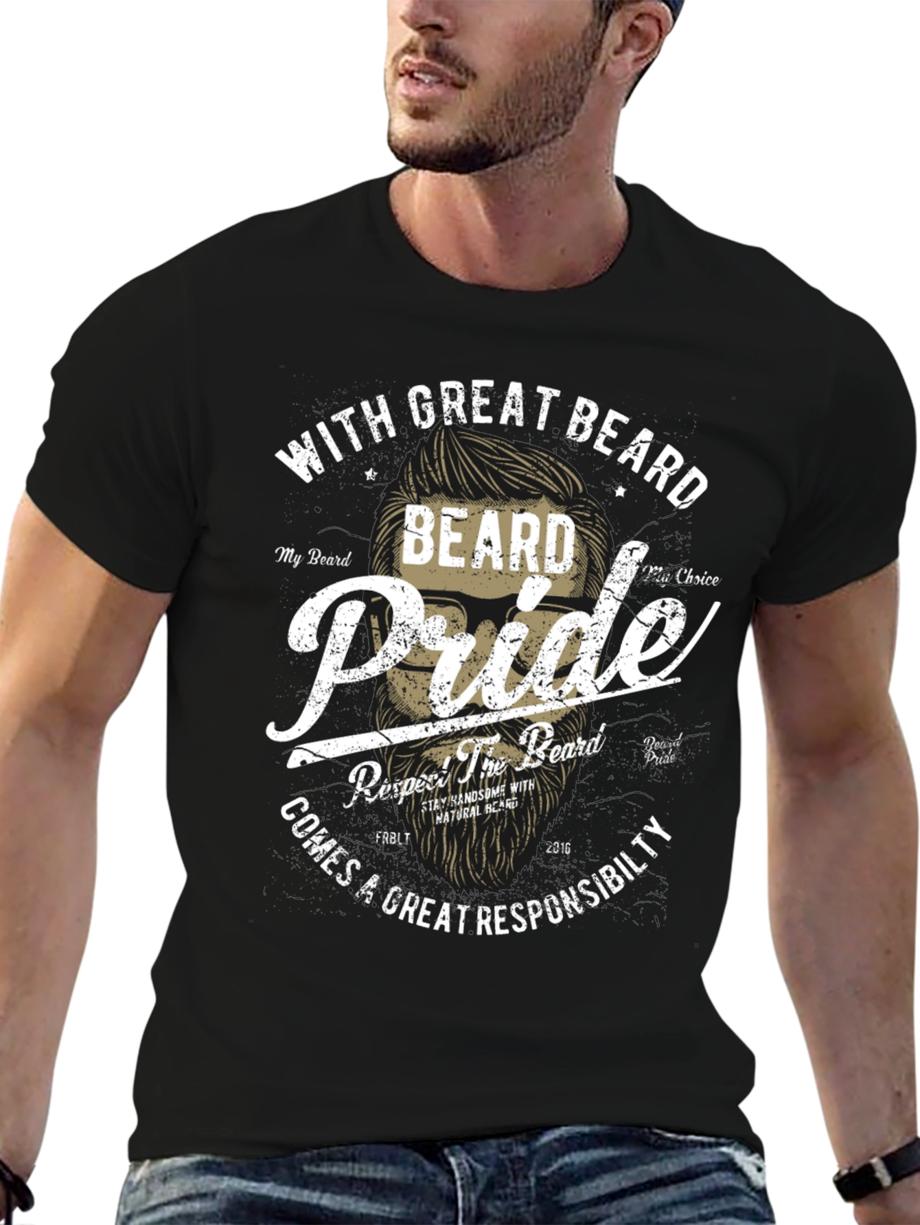 Beard Pride Graphic Tee - Great Beard Responsibility