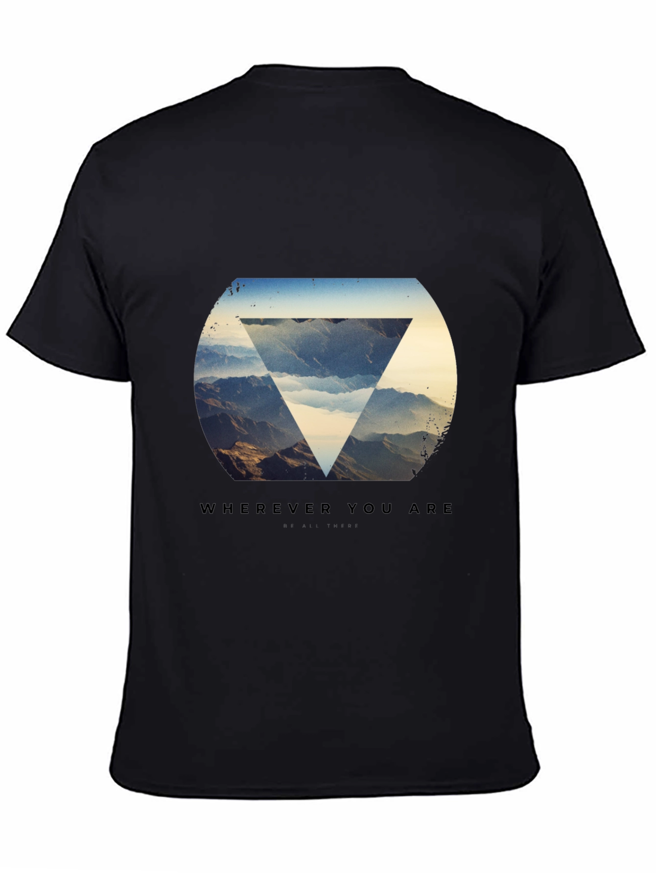 Black T-Shirt with Mountain Graphic