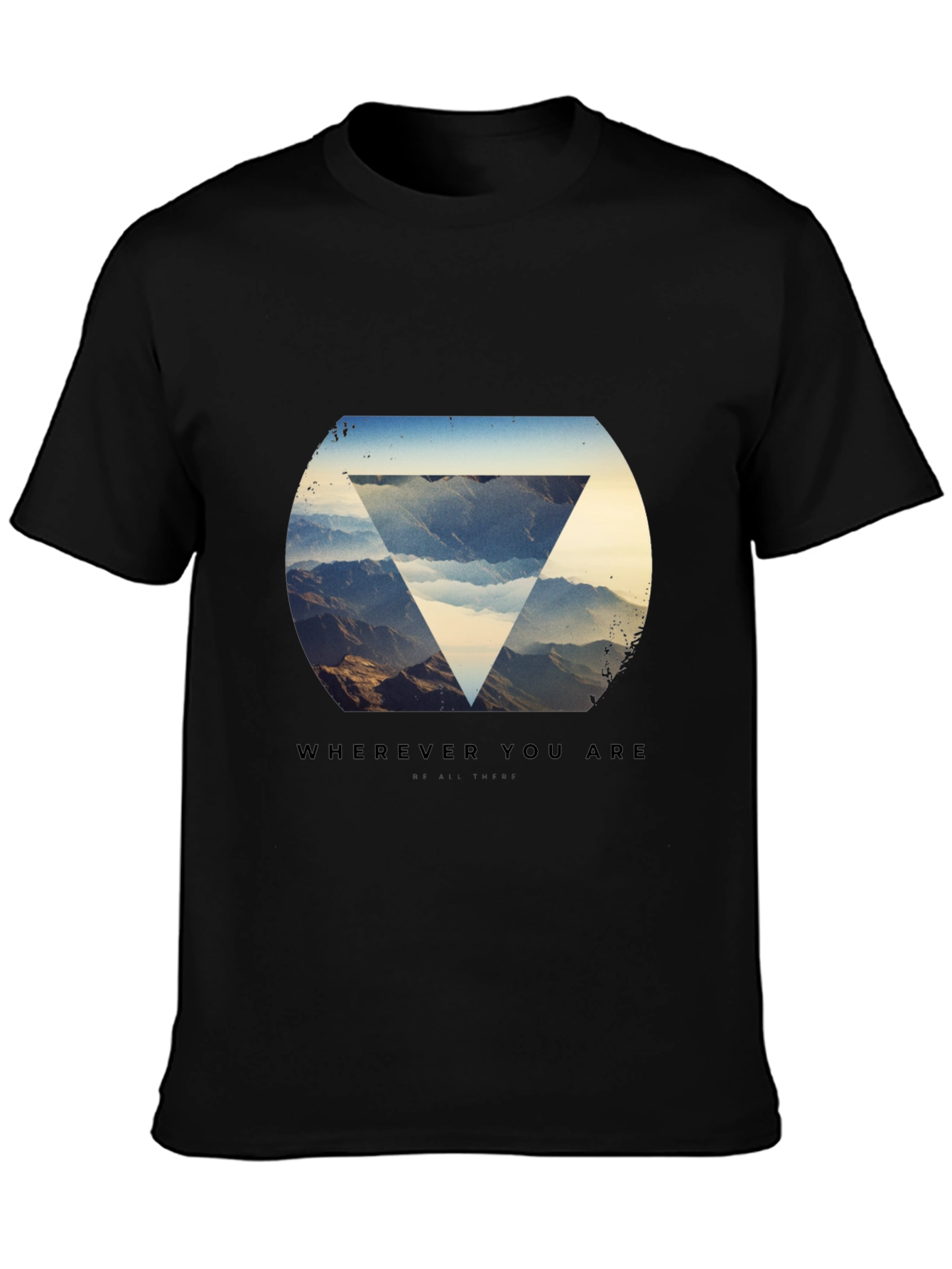 Black T-Shirt with Mountain Graphic
