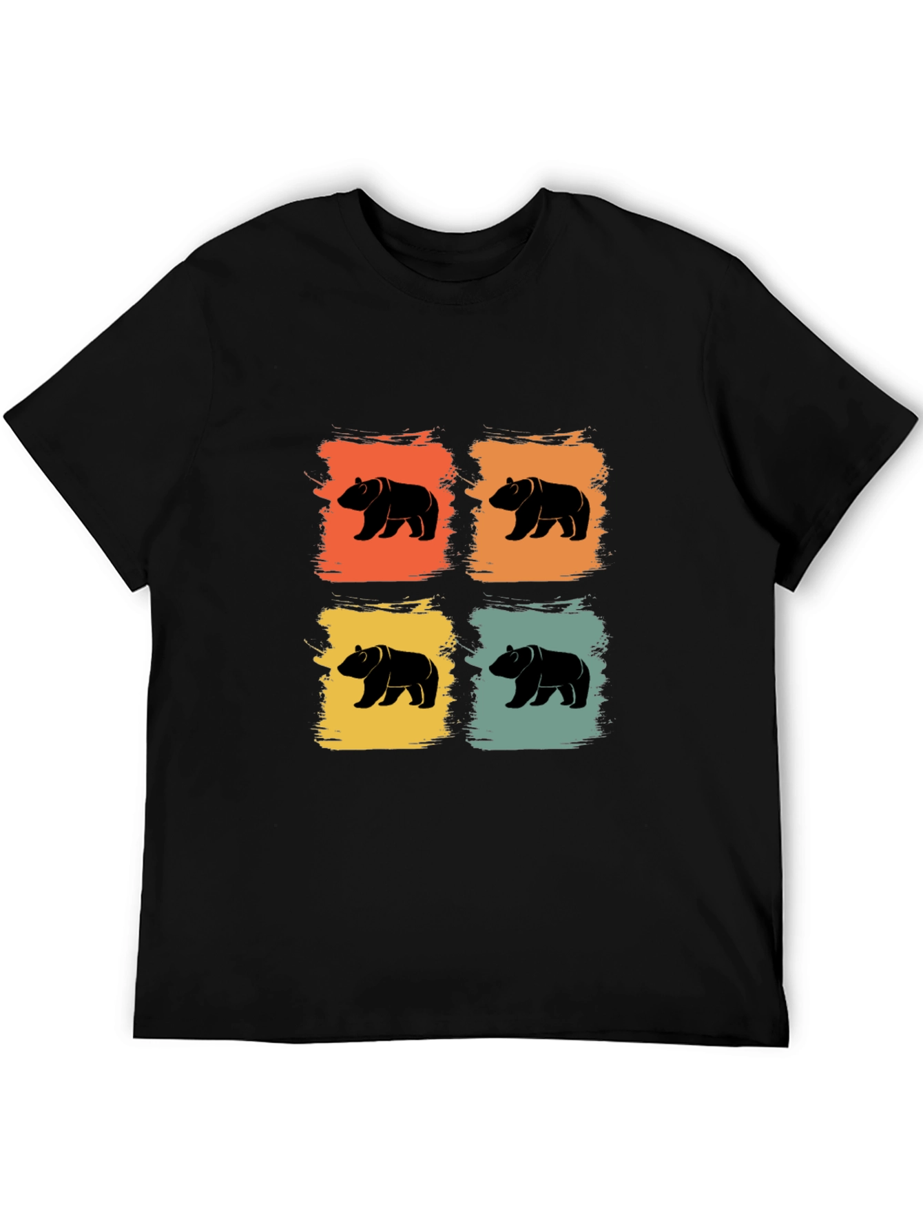 Retro Bear Graphic Tee - Mens Black T-Shirt