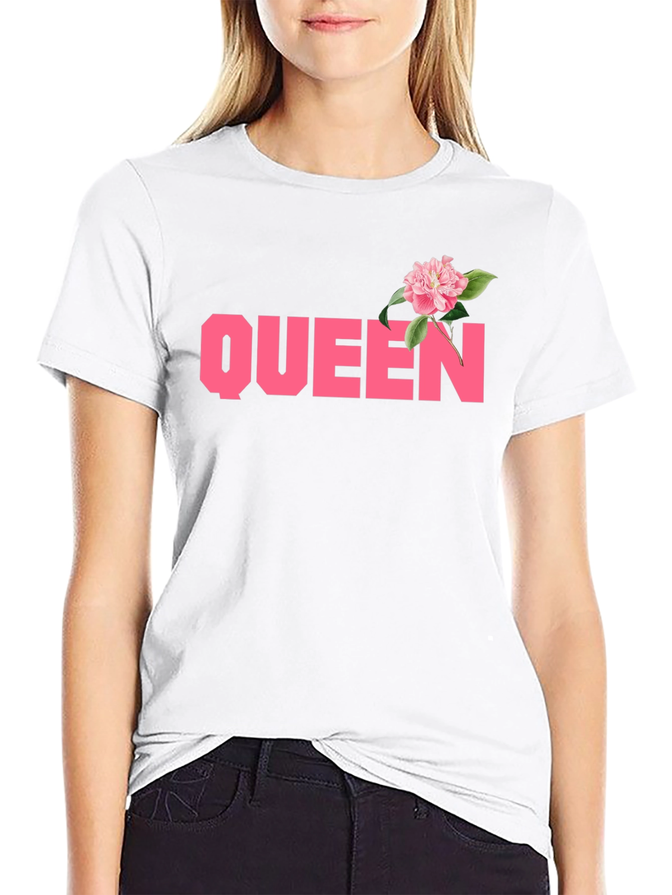 Queen Floral Graphic Mens Black T-Shirt