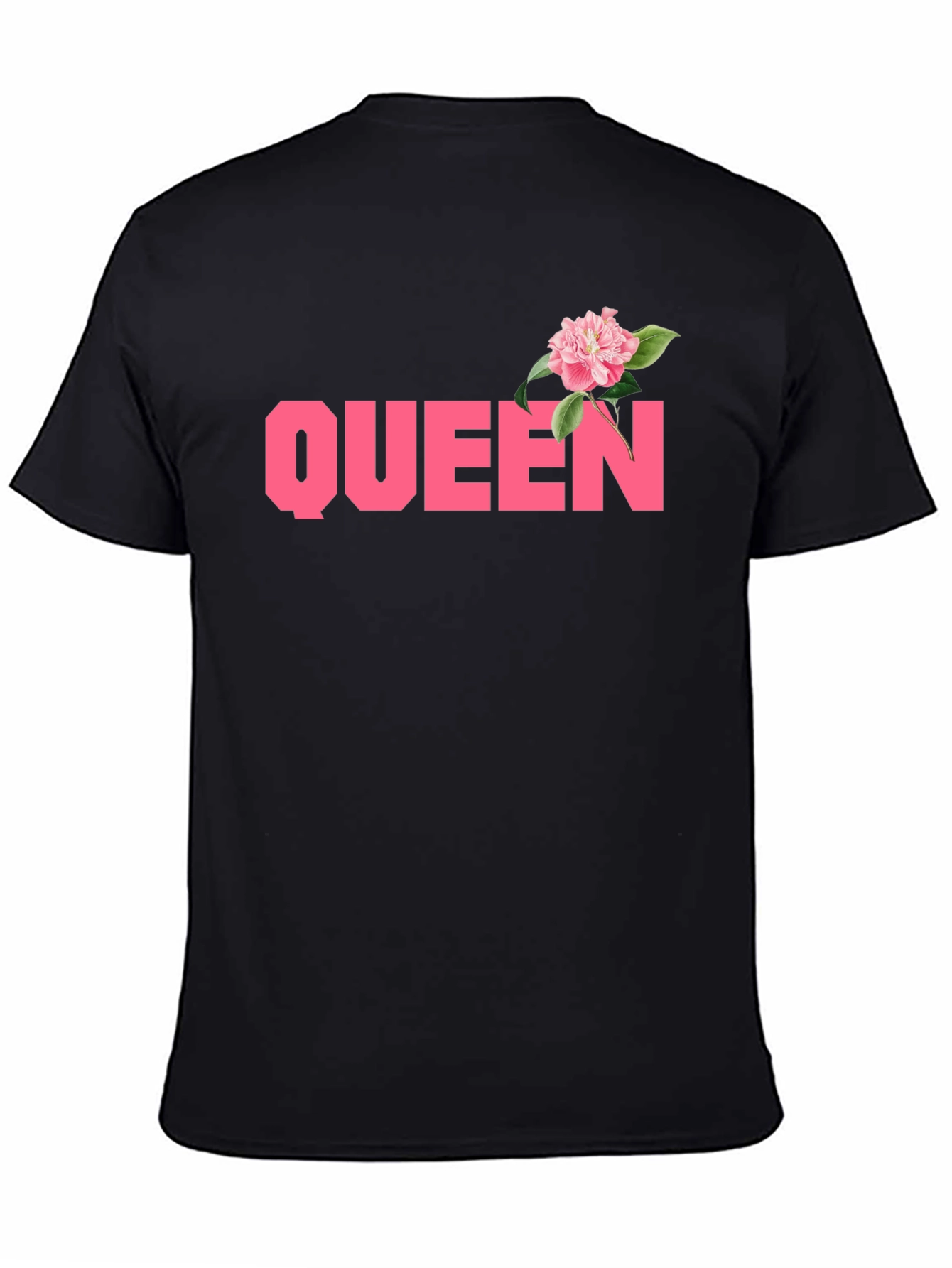 Queen Floral Graphic Mens Black T-Shirt