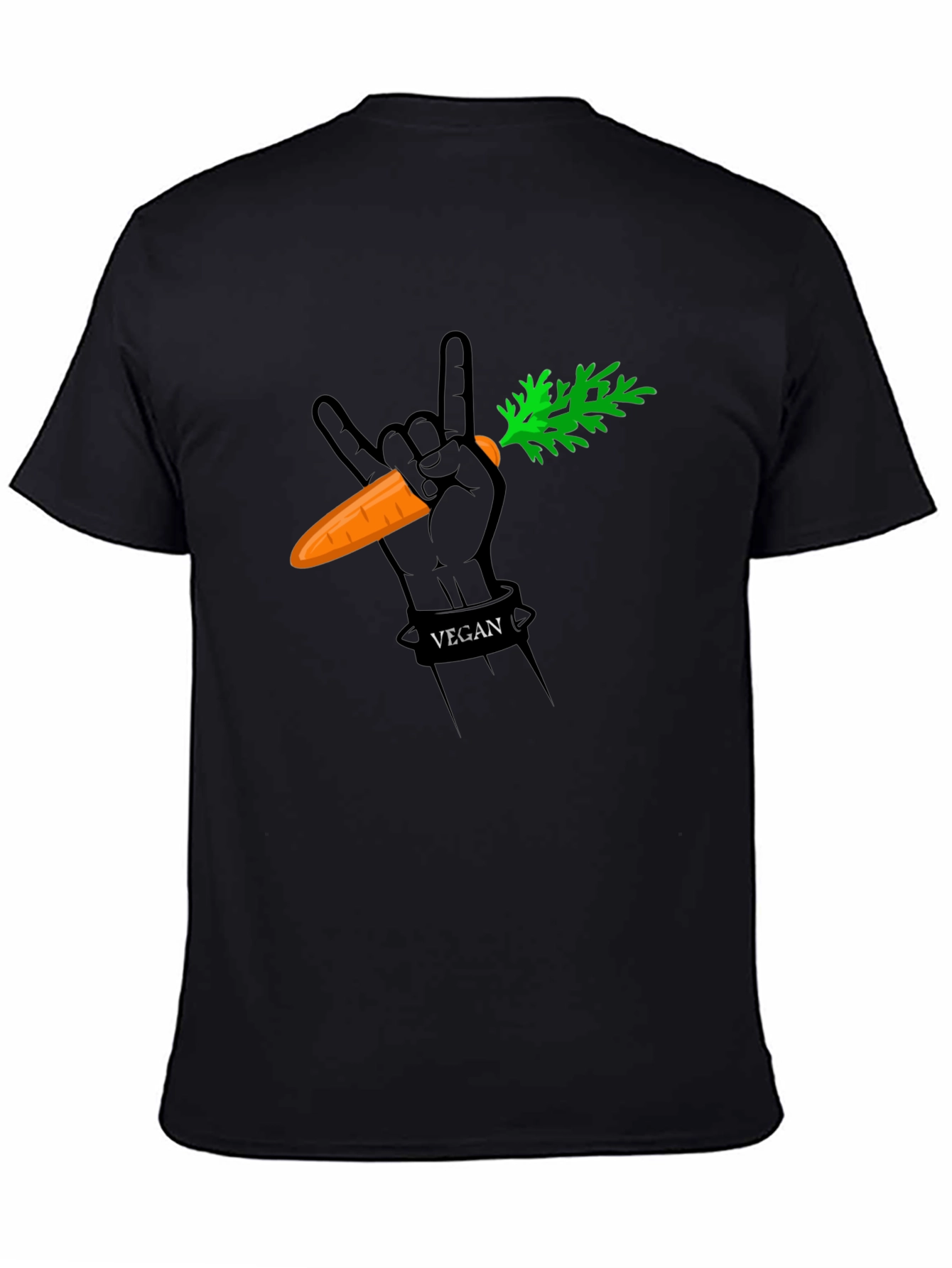 Vegan Rock Hand Carrot Graphic T-Shirt