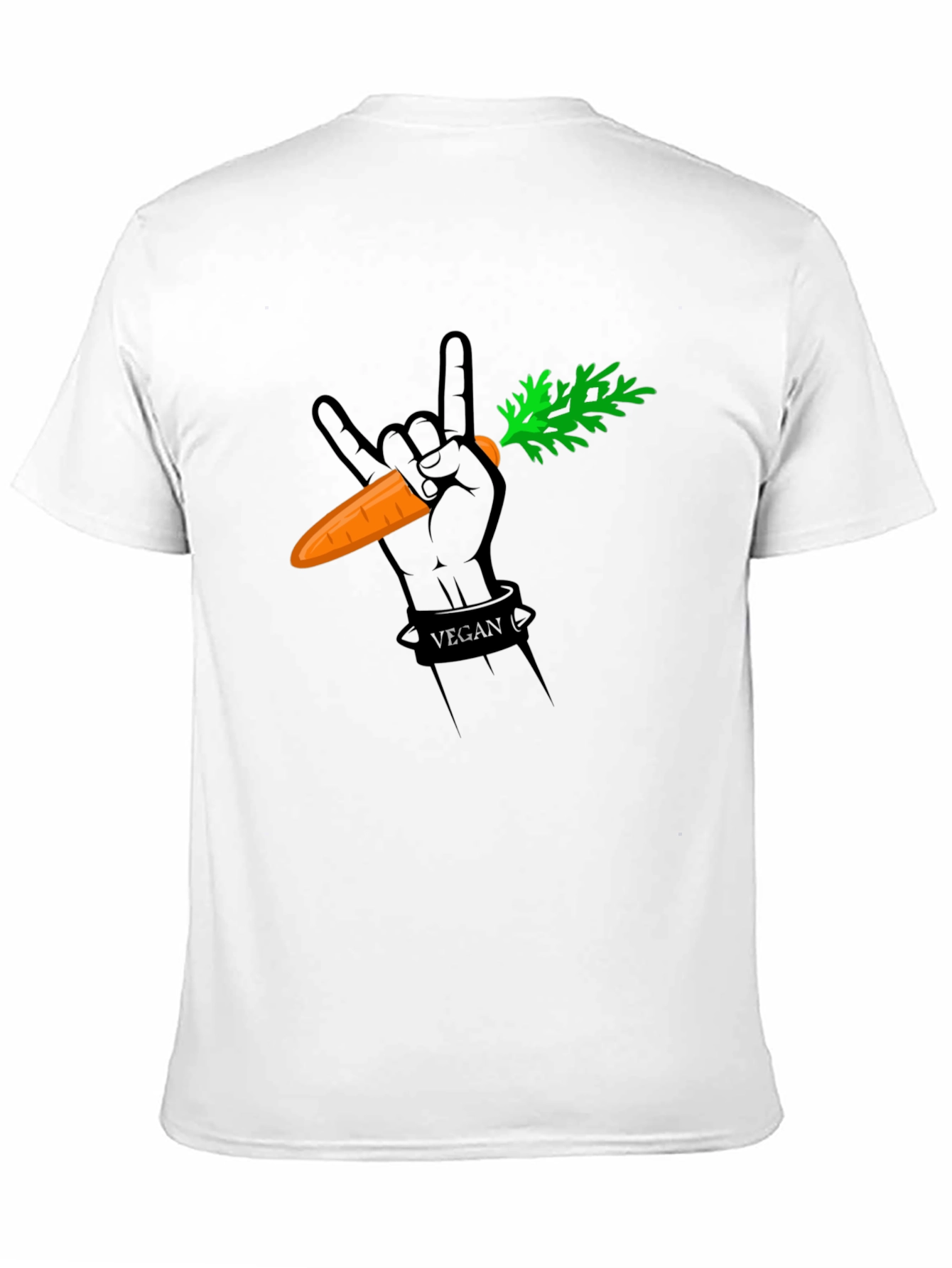 Vegan Rock Hand Carrot Graphic T-Shirt