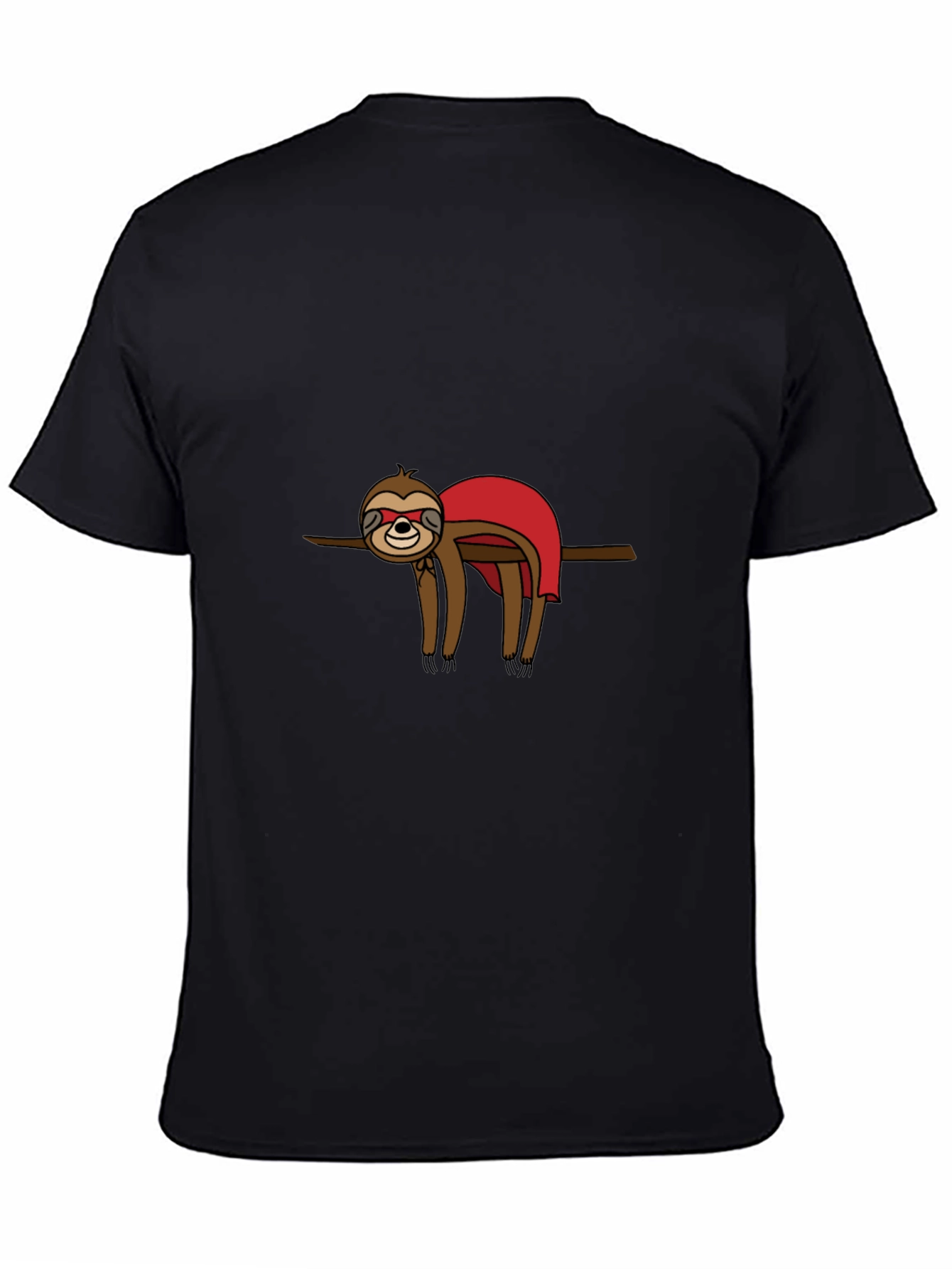 Superhero Sloth Graphic Tee - Black T-Shirt
