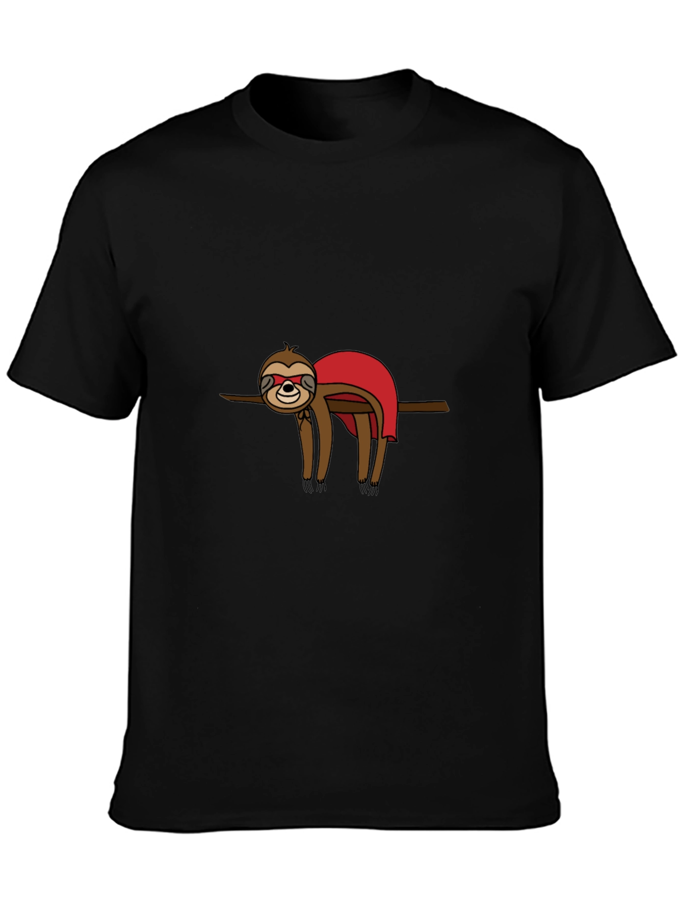 Superhero Sloth Graphic Tee - Black T-Shirt