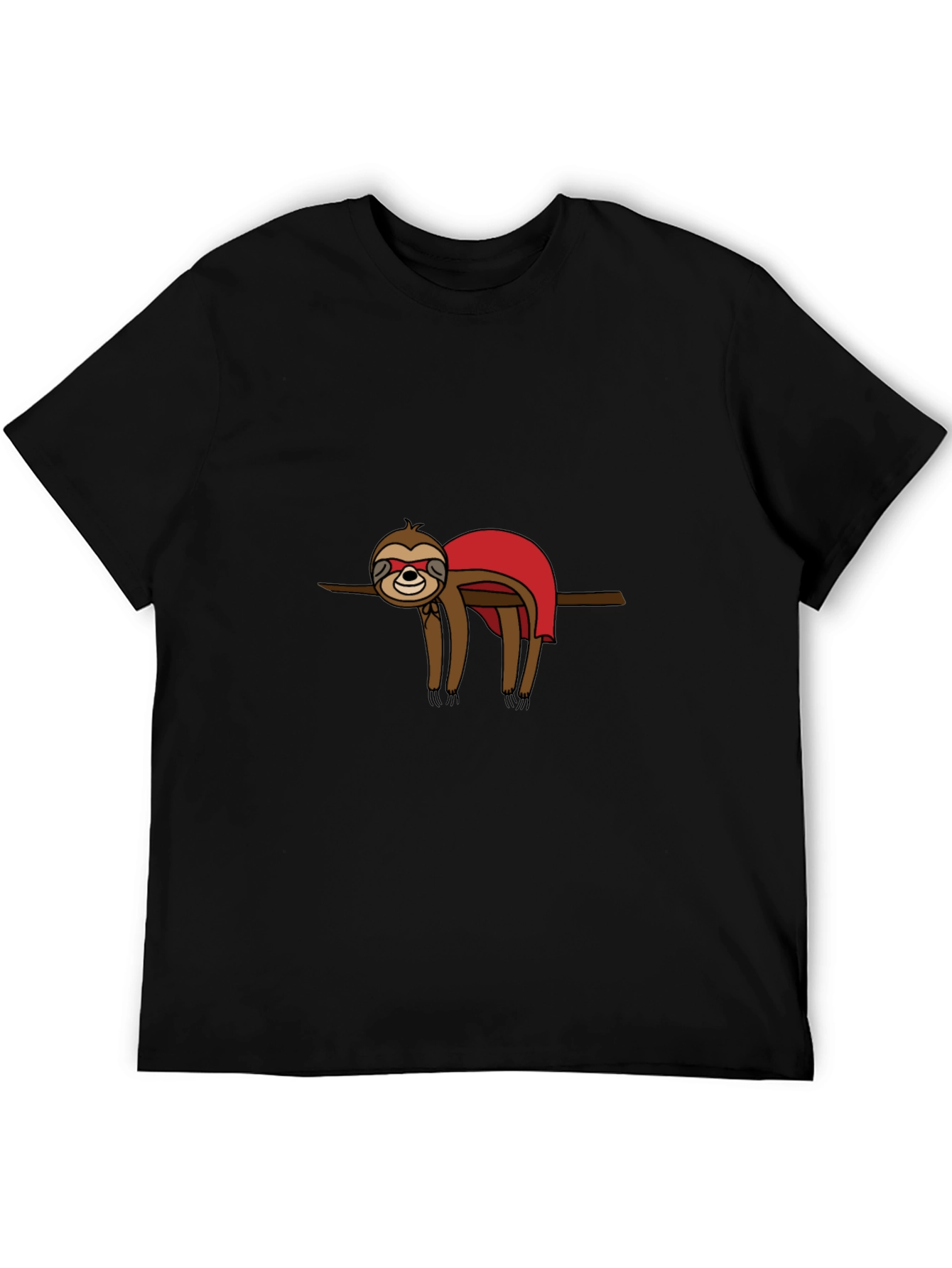 Superhero Sloth Graphic Tee - Black T-Shirt