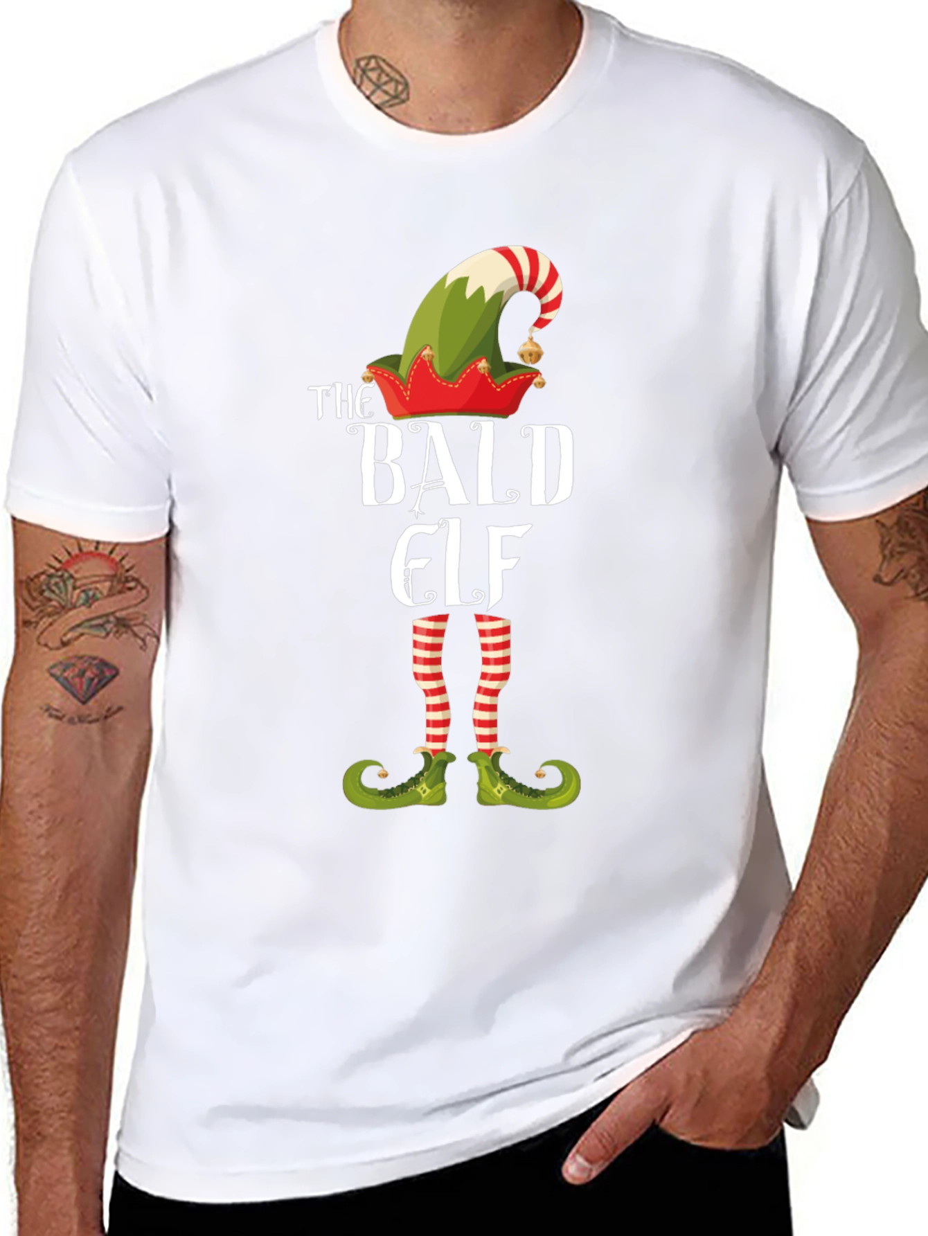 The Bald Elf T-Shirt Funny Christmas Tee