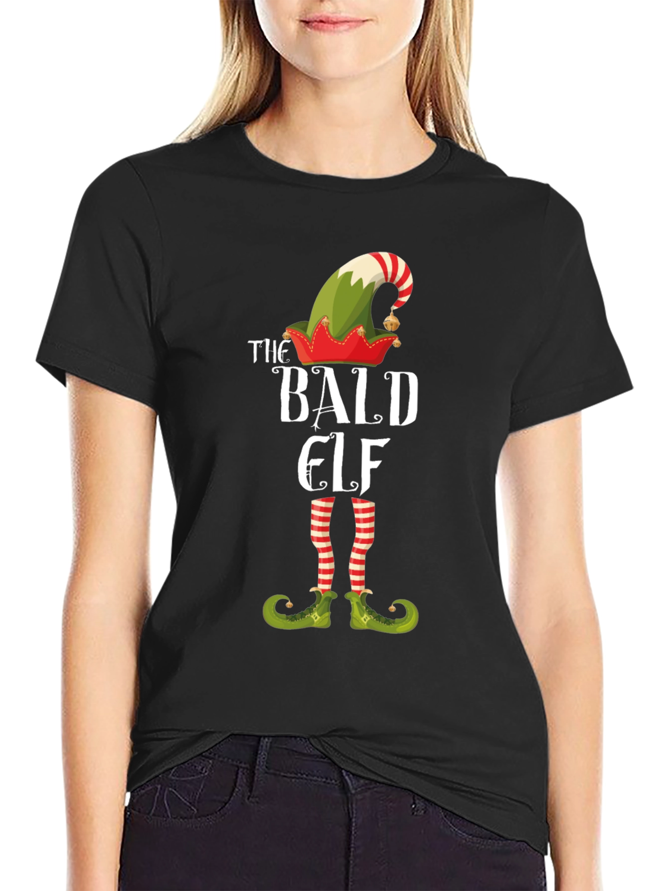 The Bald Elf T-Shirt Funny Christmas Tee