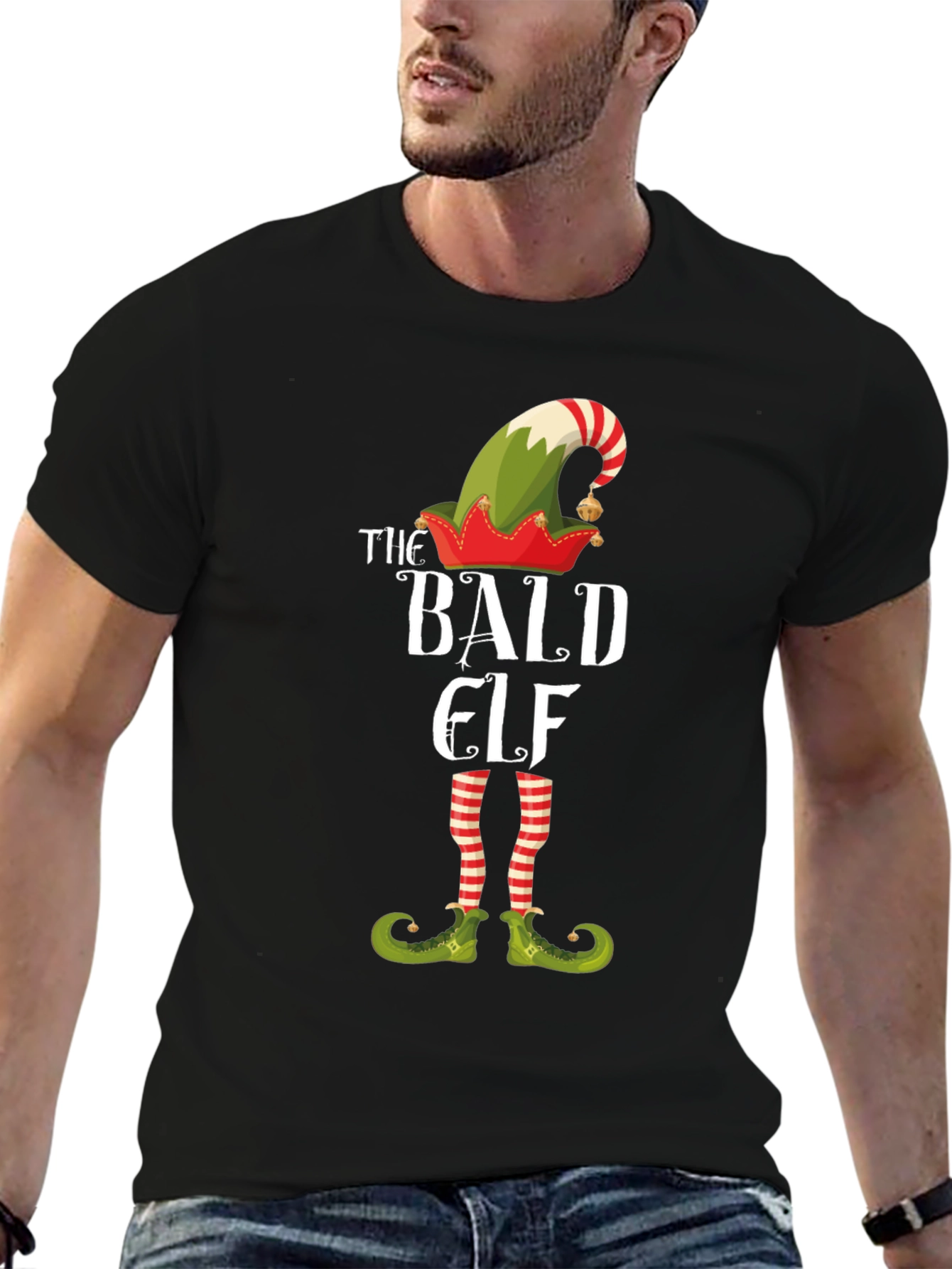 The Bald Elf T-Shirt Funny Christmas Tee