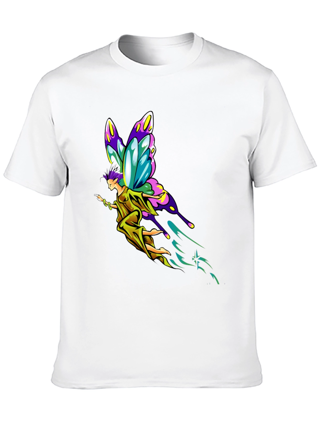 Fantasy Fairy Graphic Tee - Black Cotton Comfort