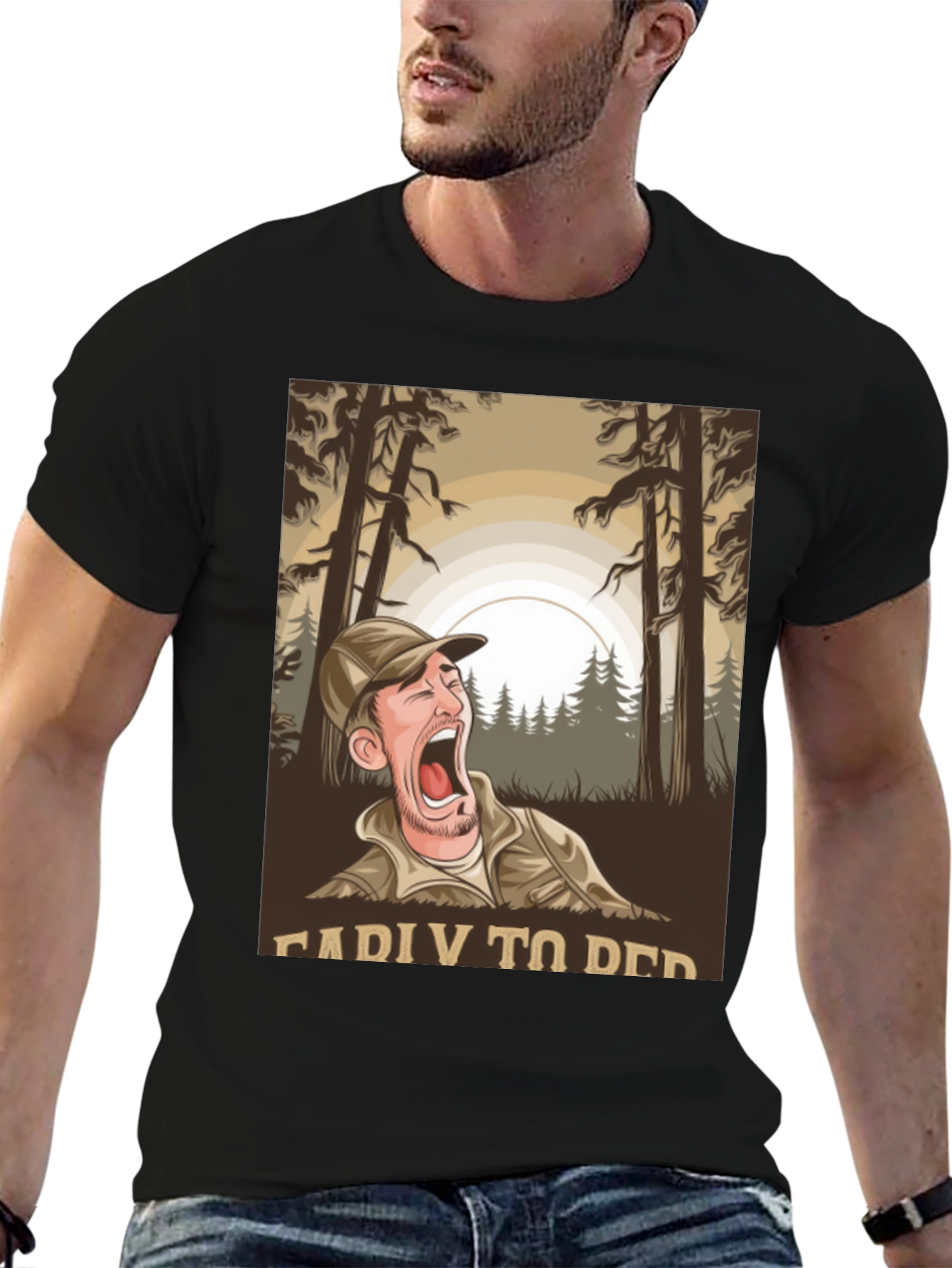 Funny Camping T-Shirt: Ready To Bed Graphic Tee