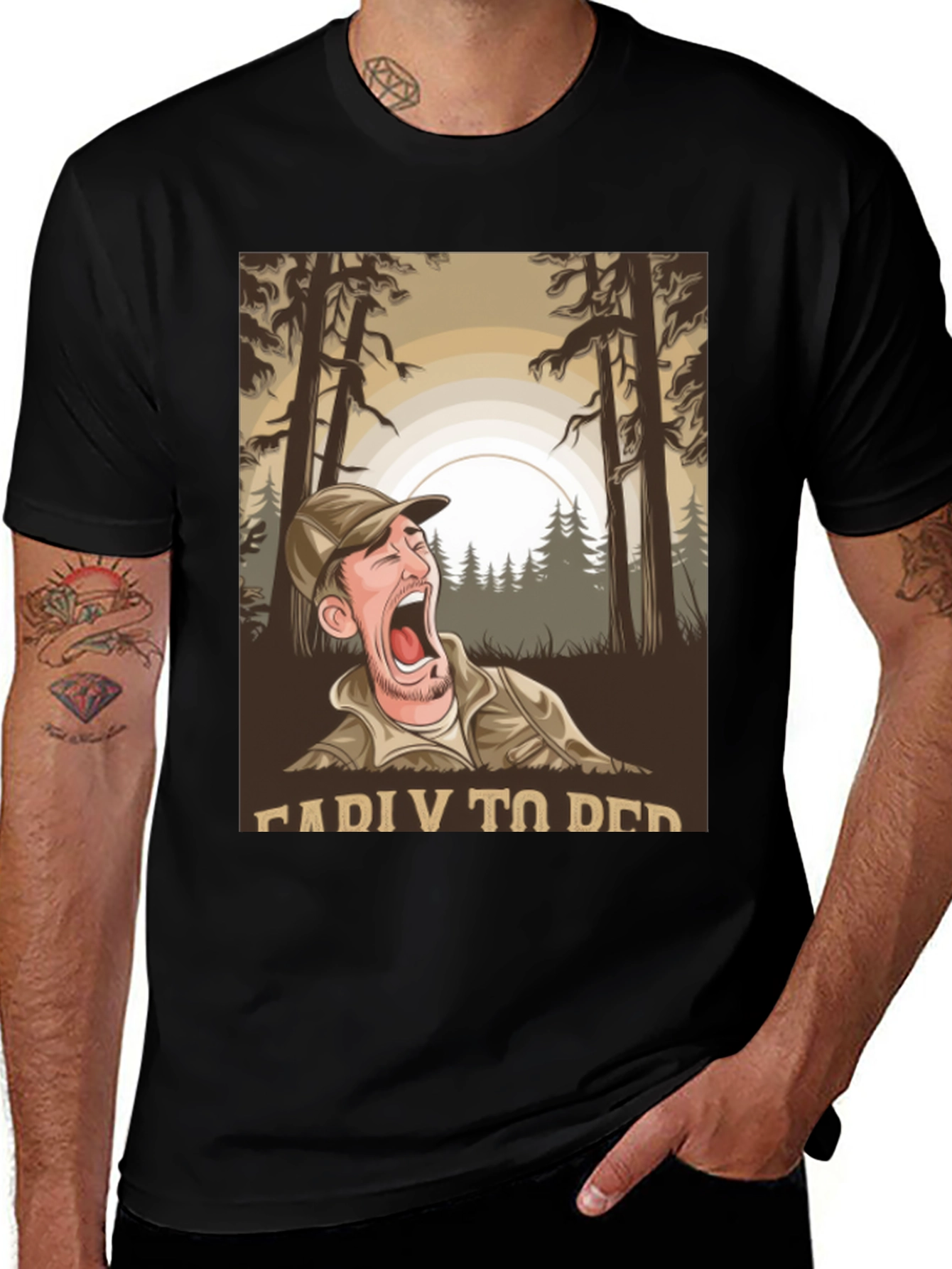 Funny Camping T-Shirt: Ready To Bed Graphic Tee
