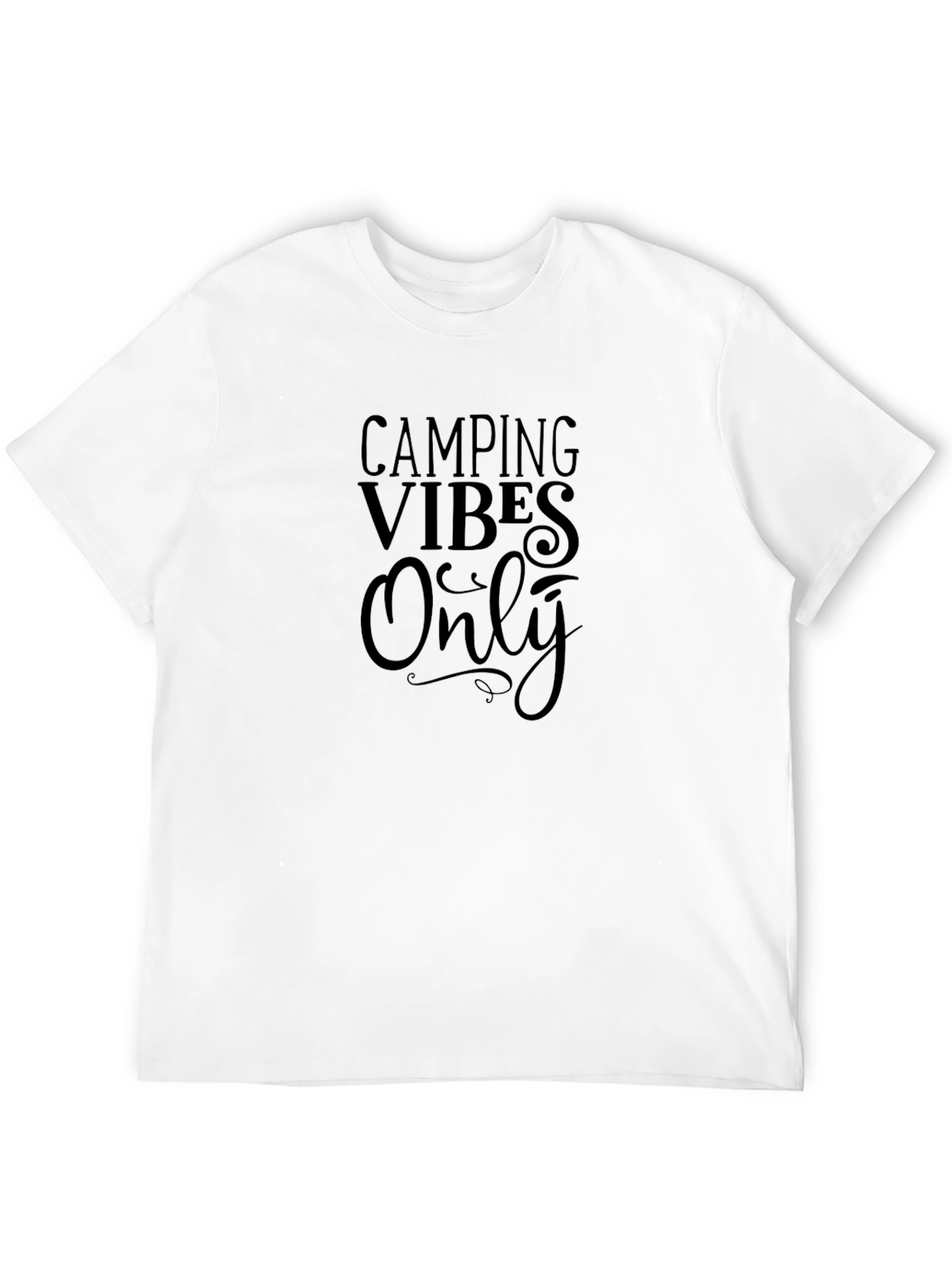 Camping Vibes Only Graphic Tee - Black