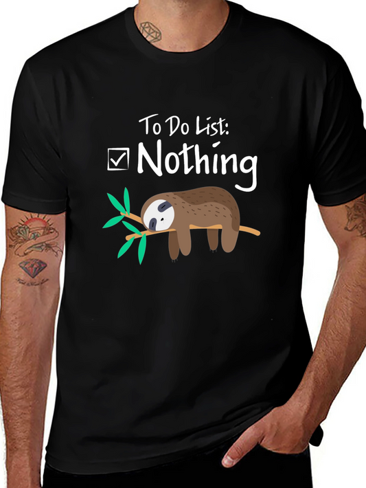 Lazy Sloth T-Shirt - To Do List: Nothing