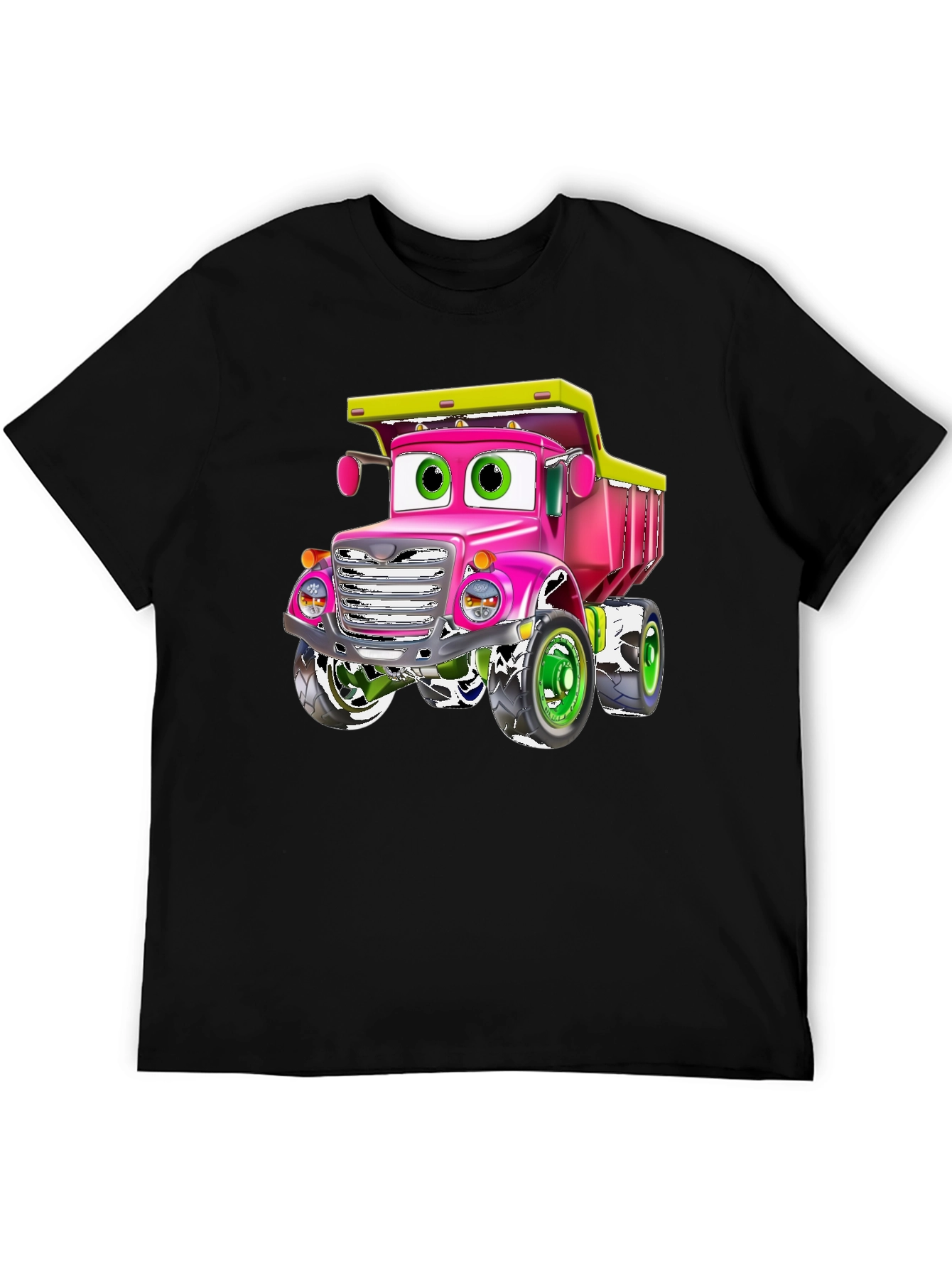 Cartoon Truck Graphic Tee - Black