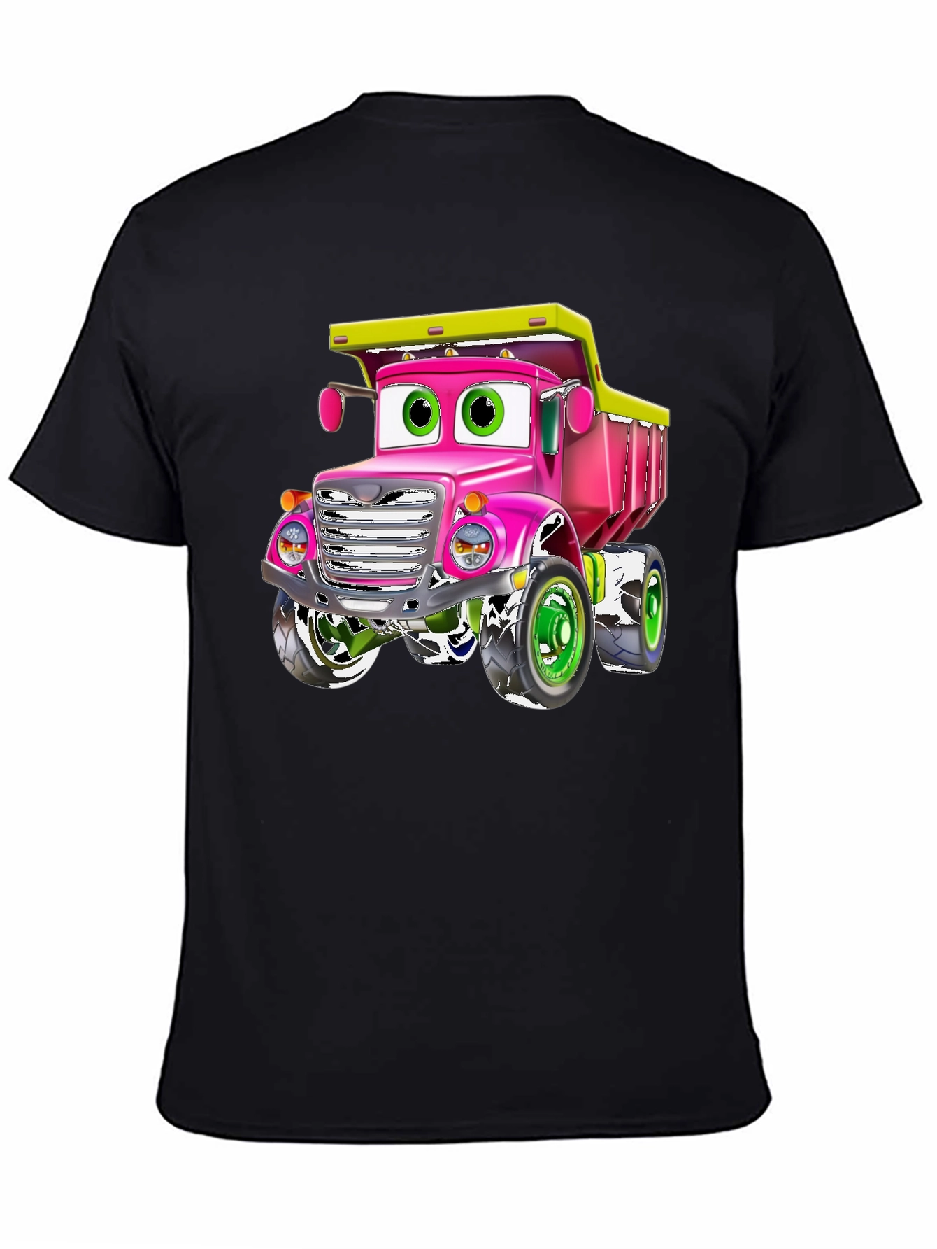Cartoon Truck Graphic Tee - Black