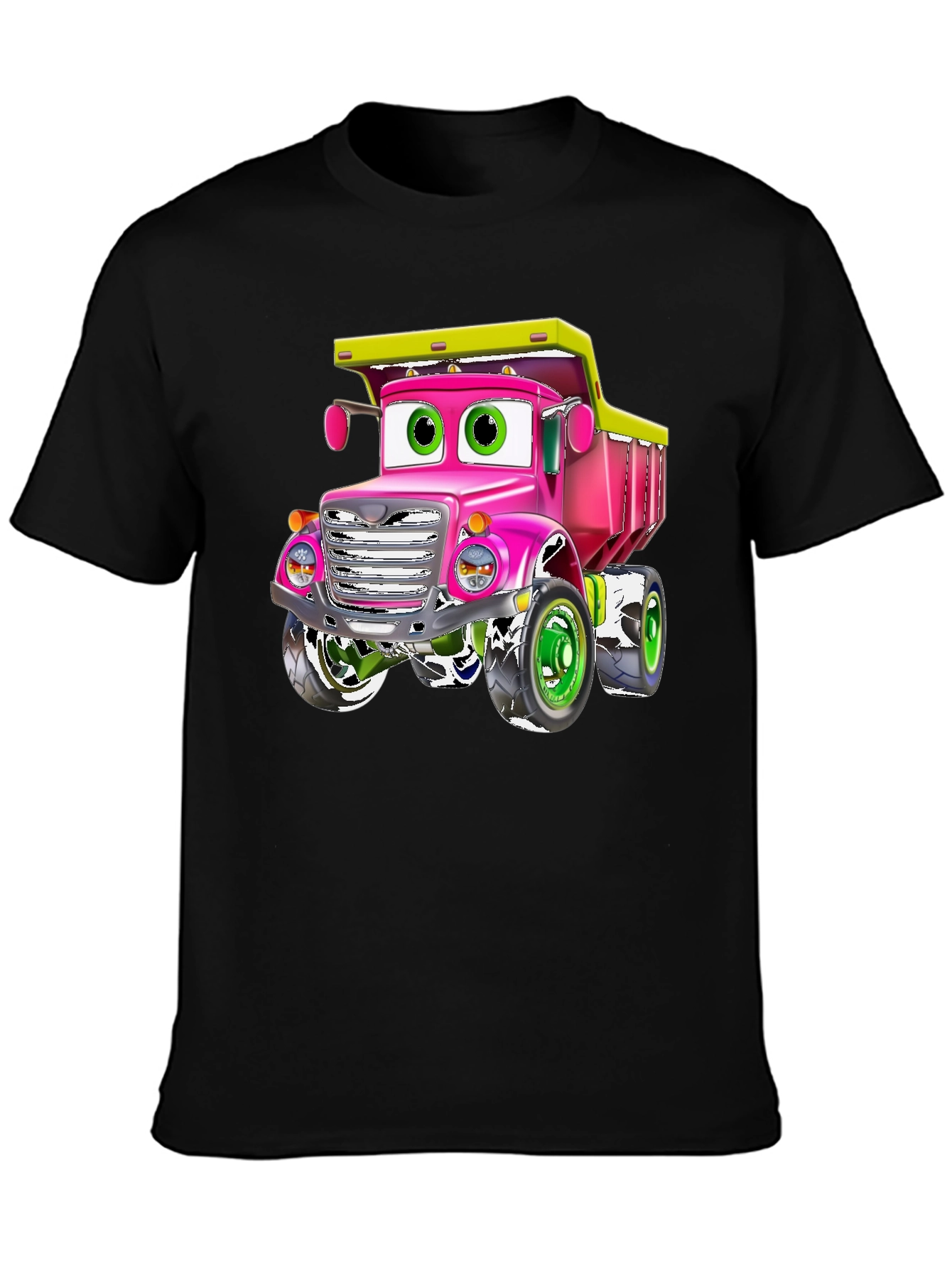 Cartoon Truck Graphic Tee - Black