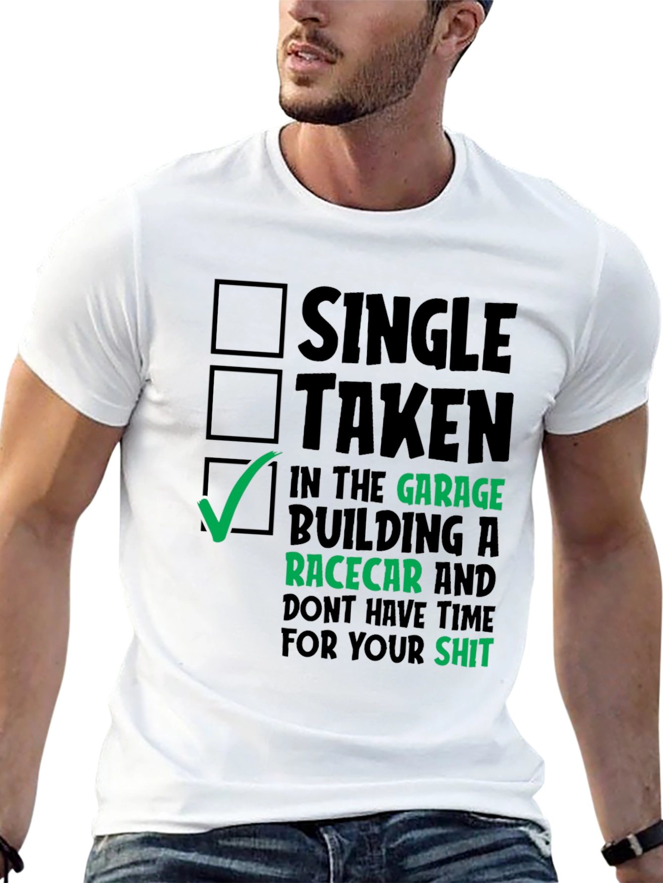 Garage Racecar T-Shirt - Single Taken Mechanic Tee